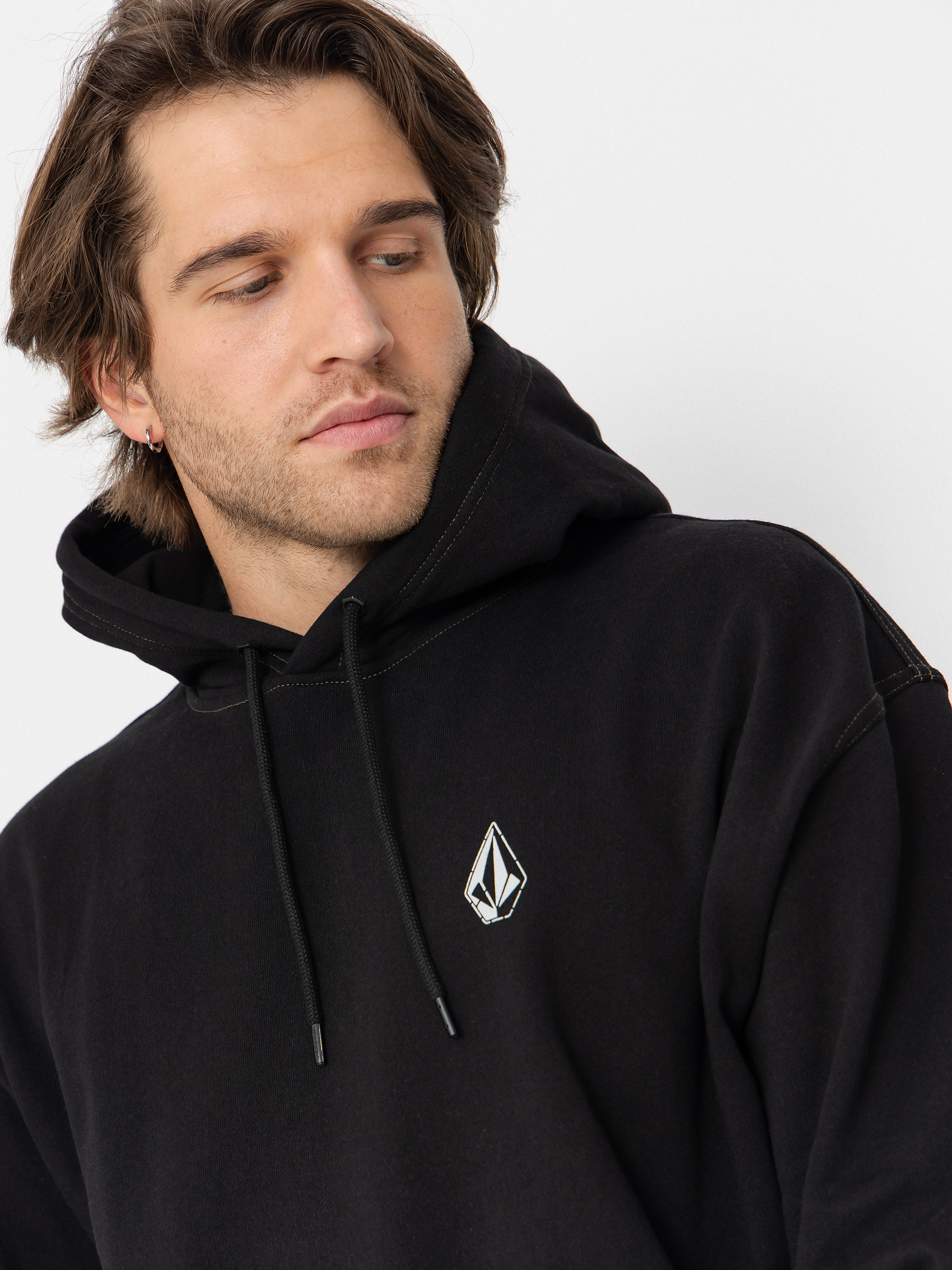 Суитшърт с качулка Volcom Skidder HD (black)