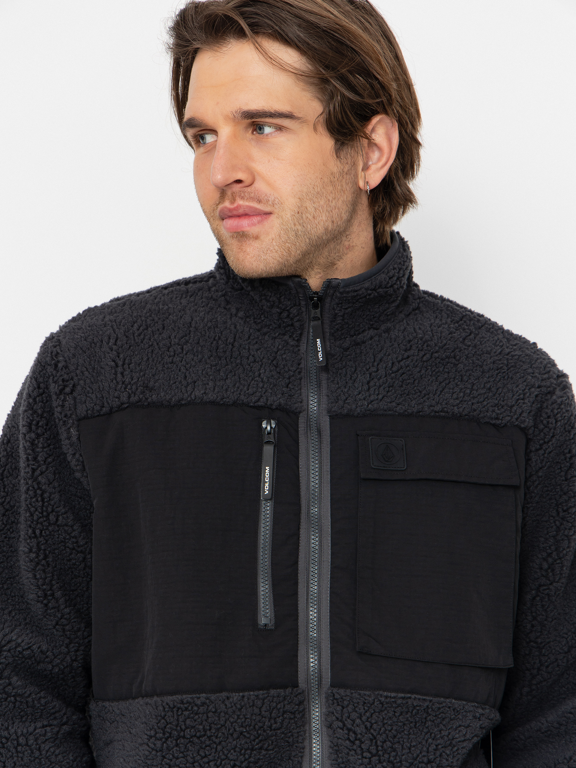 Суитшърт с качулка Volcom Storm Stone ZHD (asphalt black)