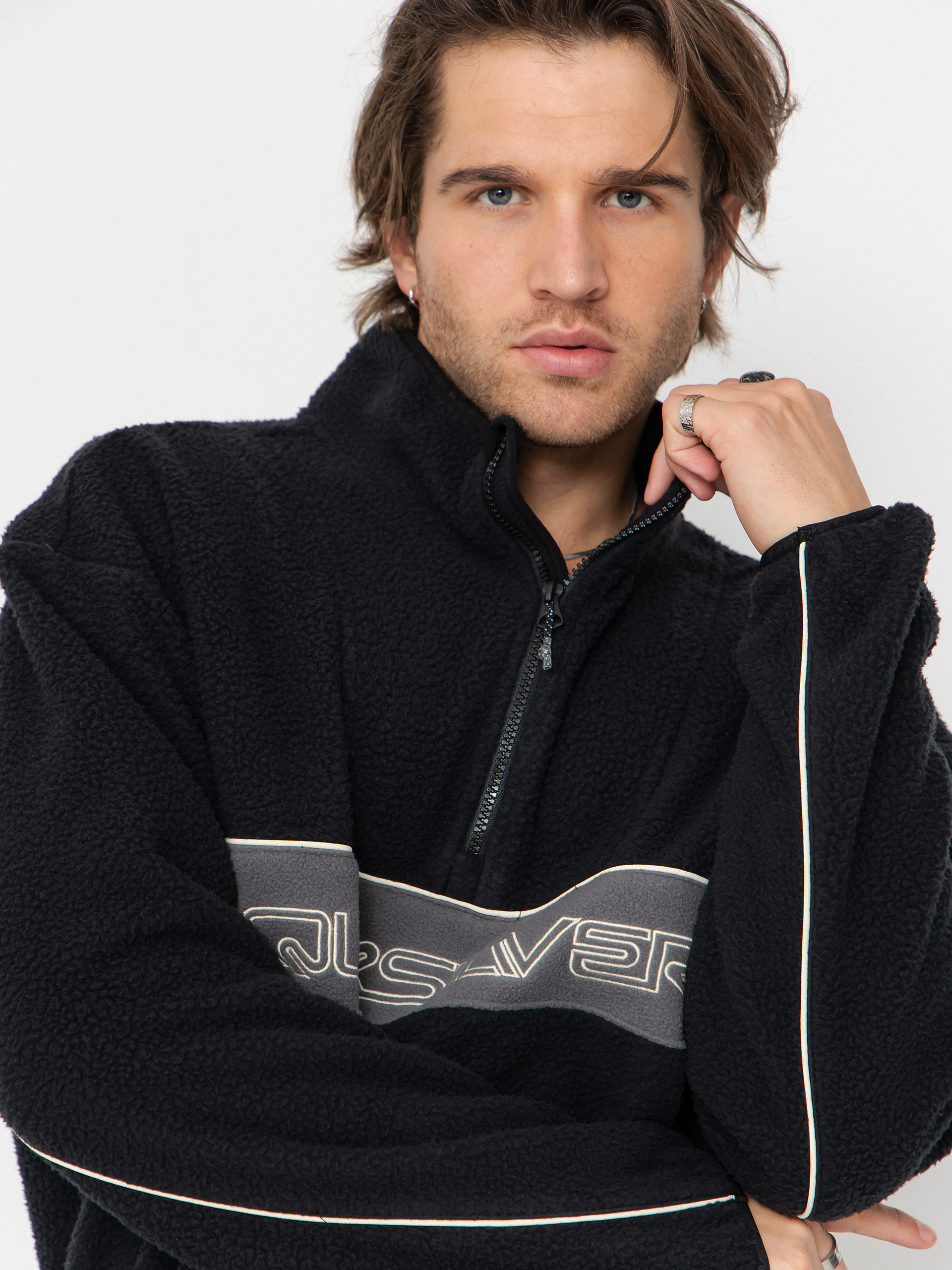 Мъжки Поларени суитшърт Quiksilver Omni Sherpa HZ (black)