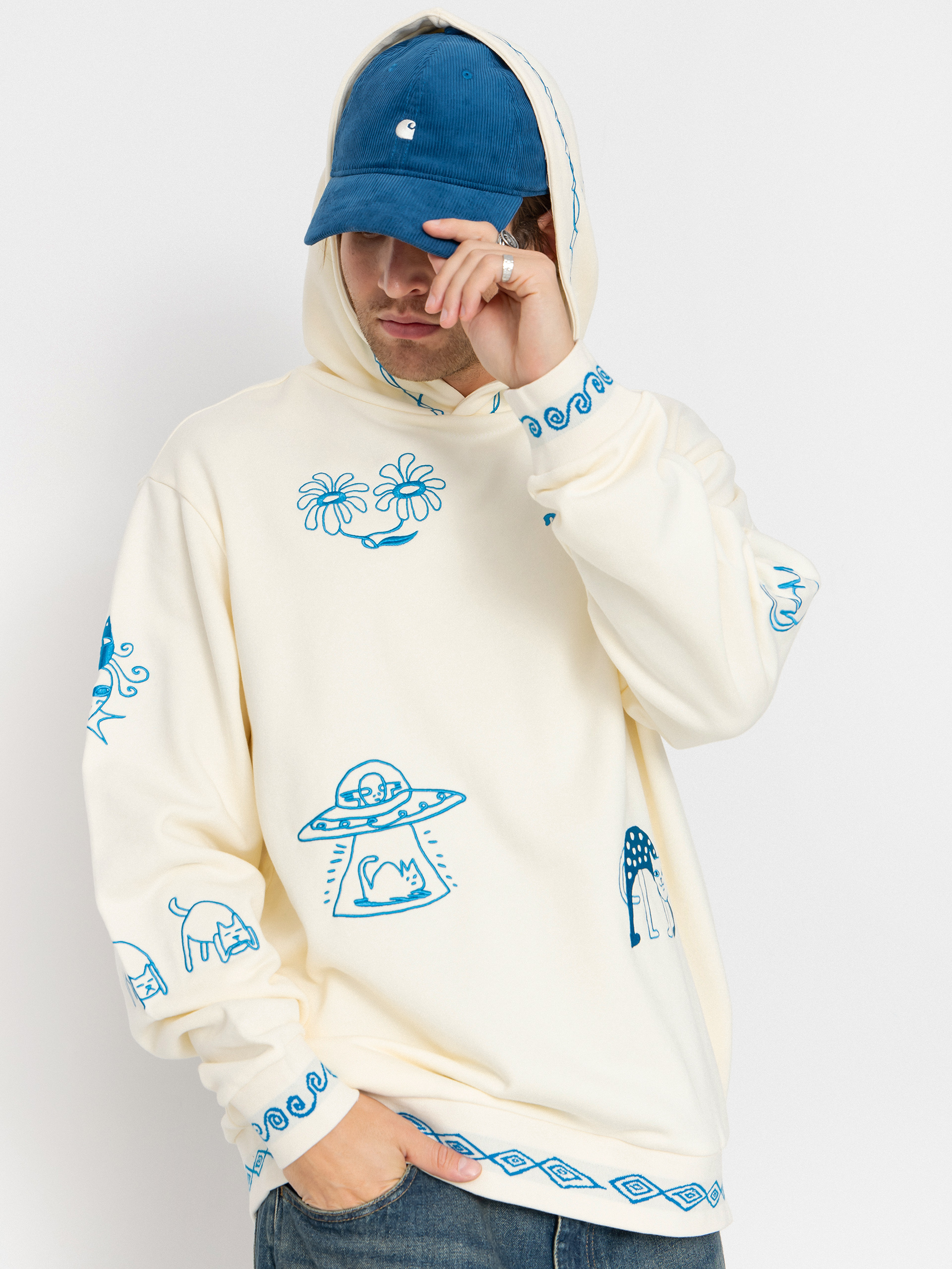 Суитшърт с качулка RipNDip Blonded HD (off white)