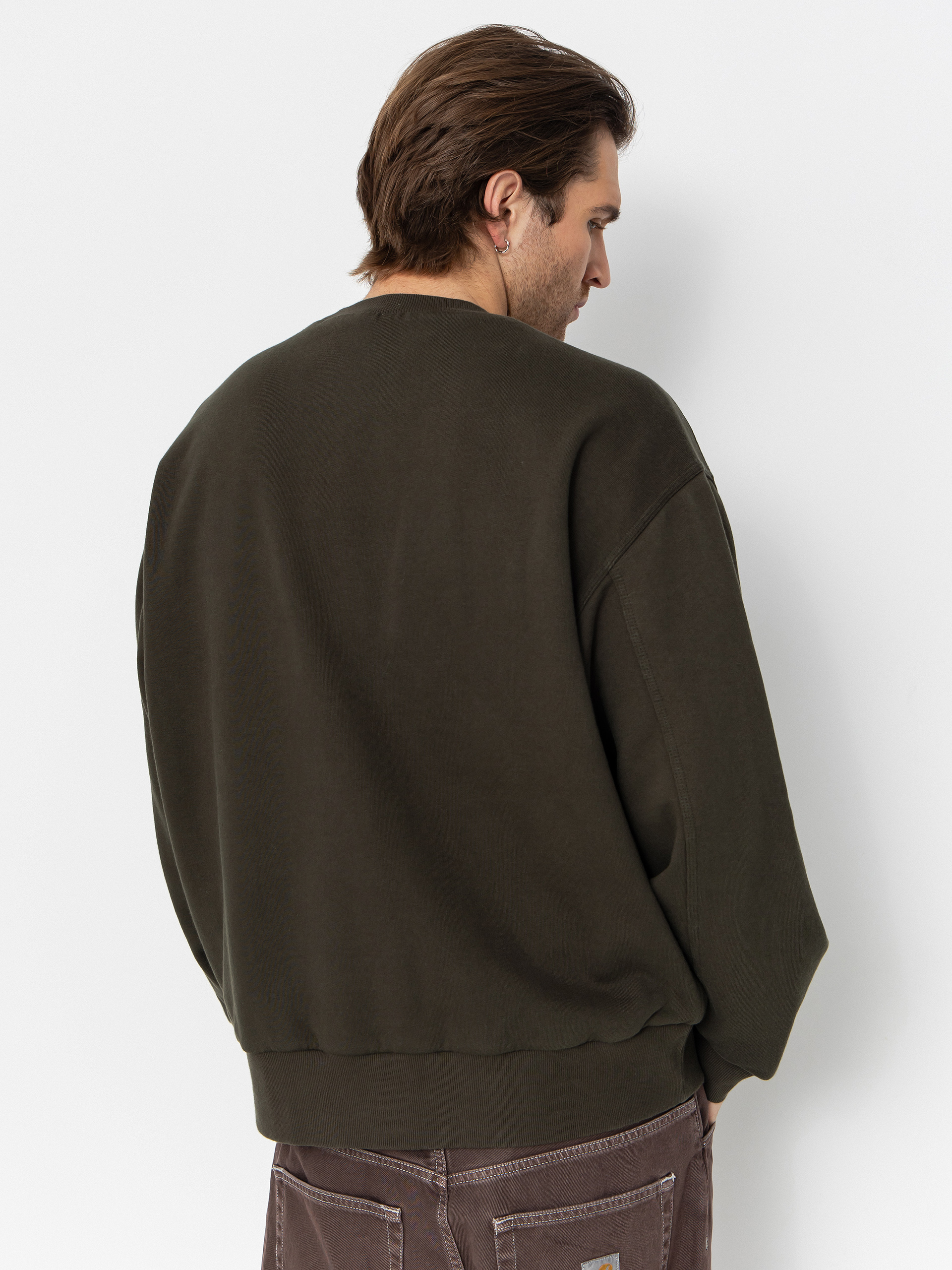 Суитшърт Carhartt WIP Detroit (olive/stone washed)