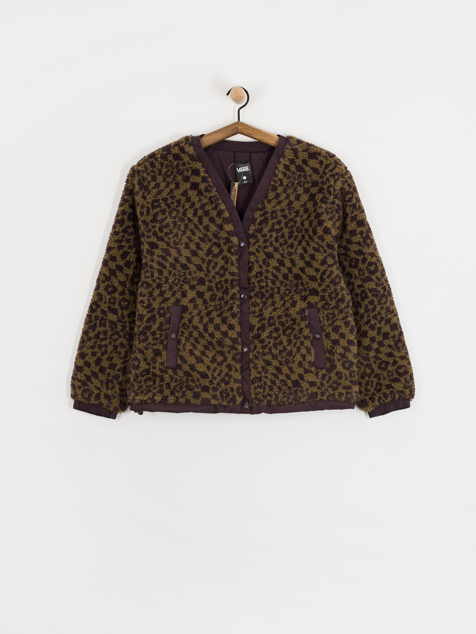 Палто Vans Suffolk Cheetah Check Pile Coat Wmn (dark port)