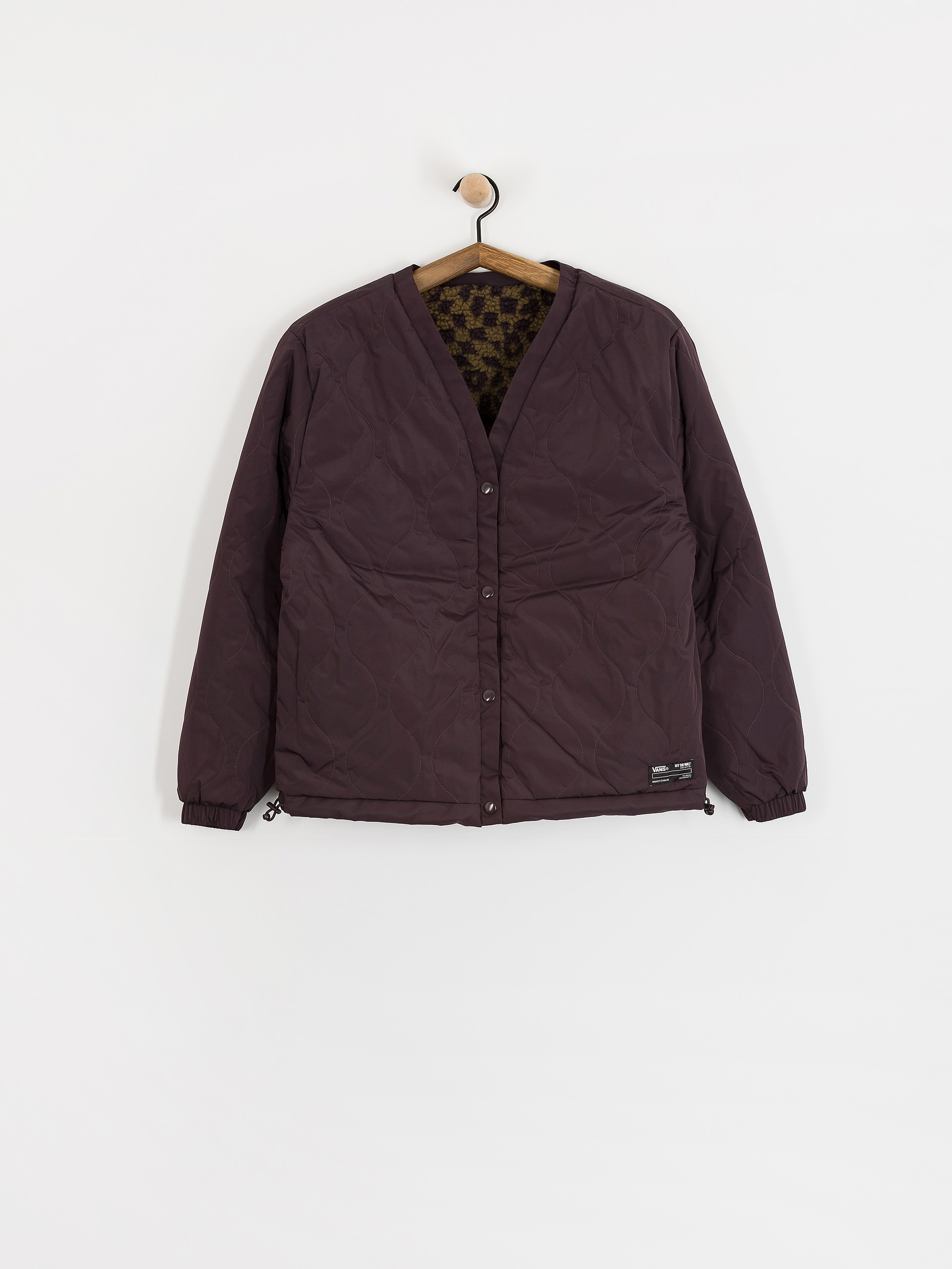 Палто Vans Suffolk Cheetah Check Pile Coat Wmn (dark port)