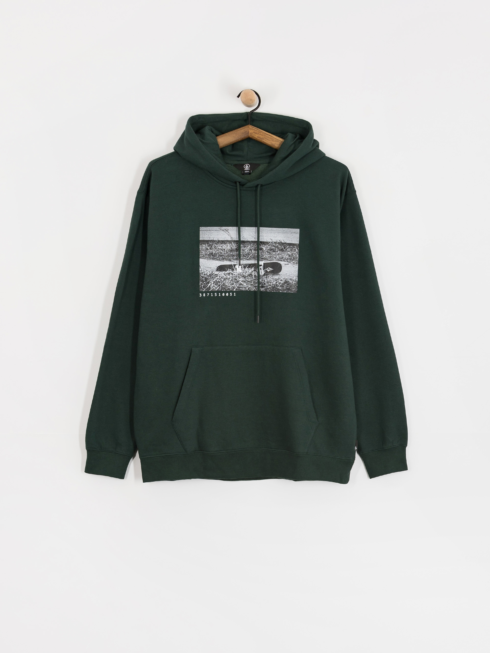 Суитшърт с качулка Volcom Essential HD (black green)