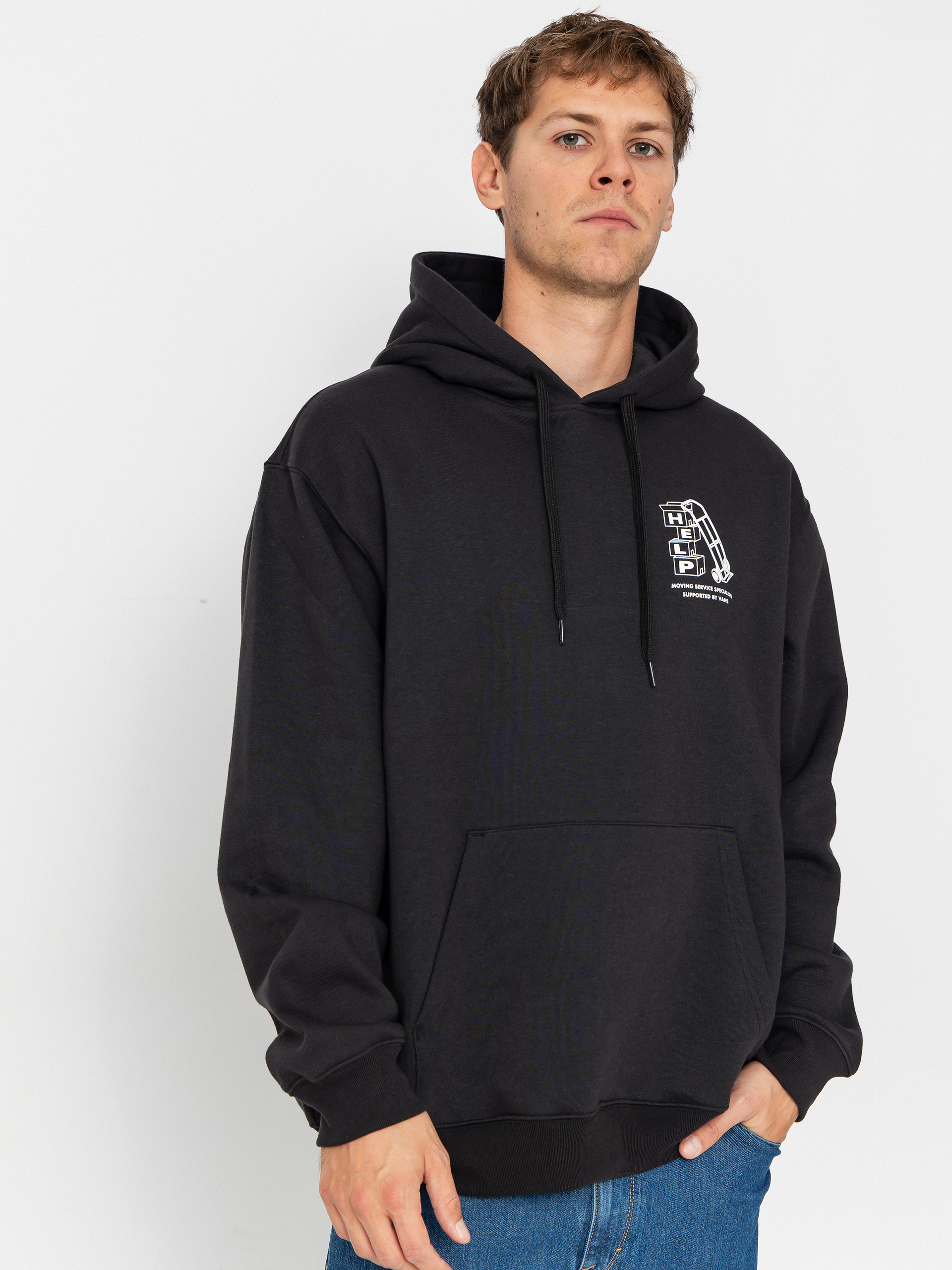 Суитшърт с качулка Vans Moving Co HD (black)