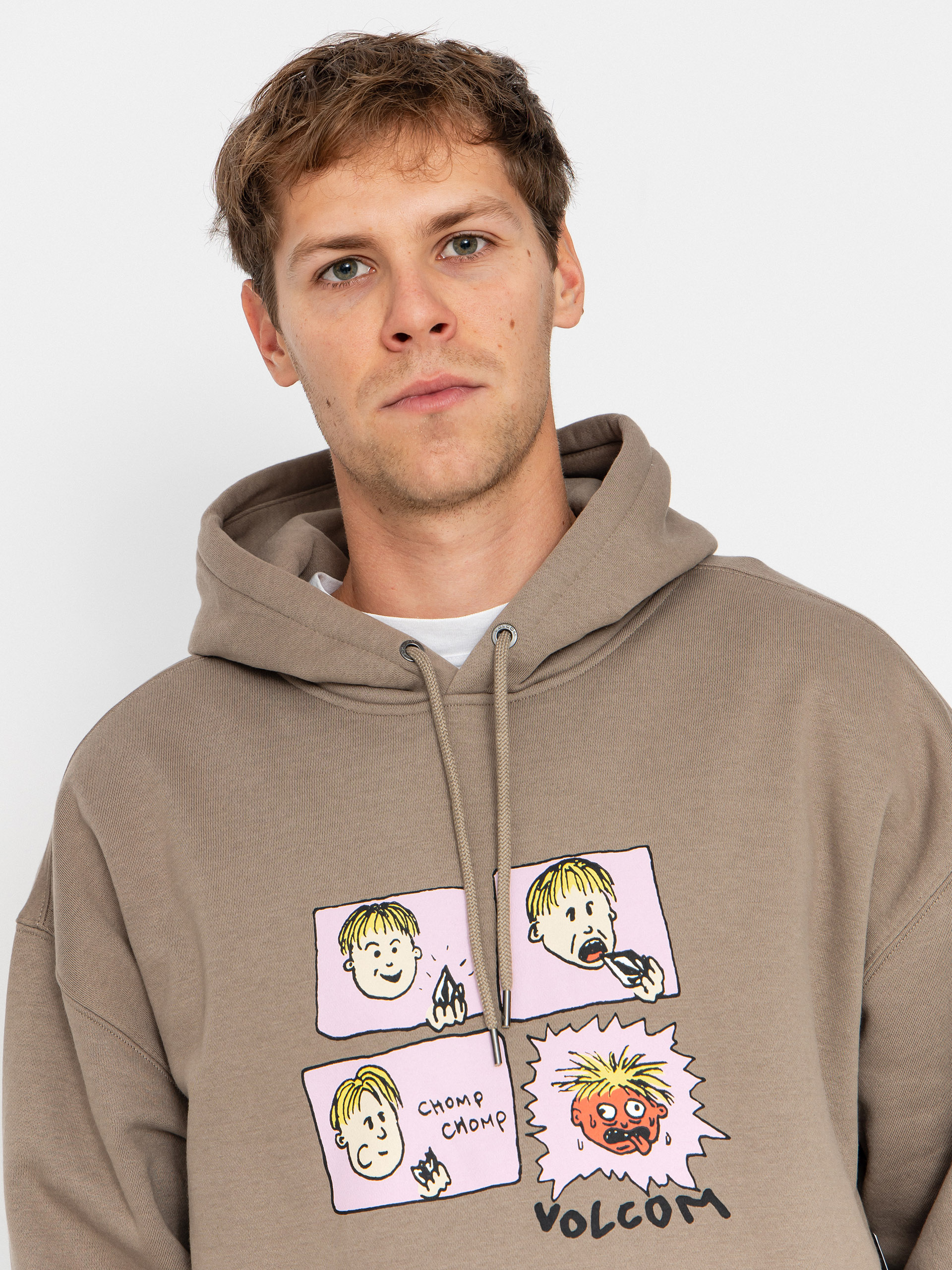 Суитшърт с качулка Volcom Chomp Chomp HD (brindle)