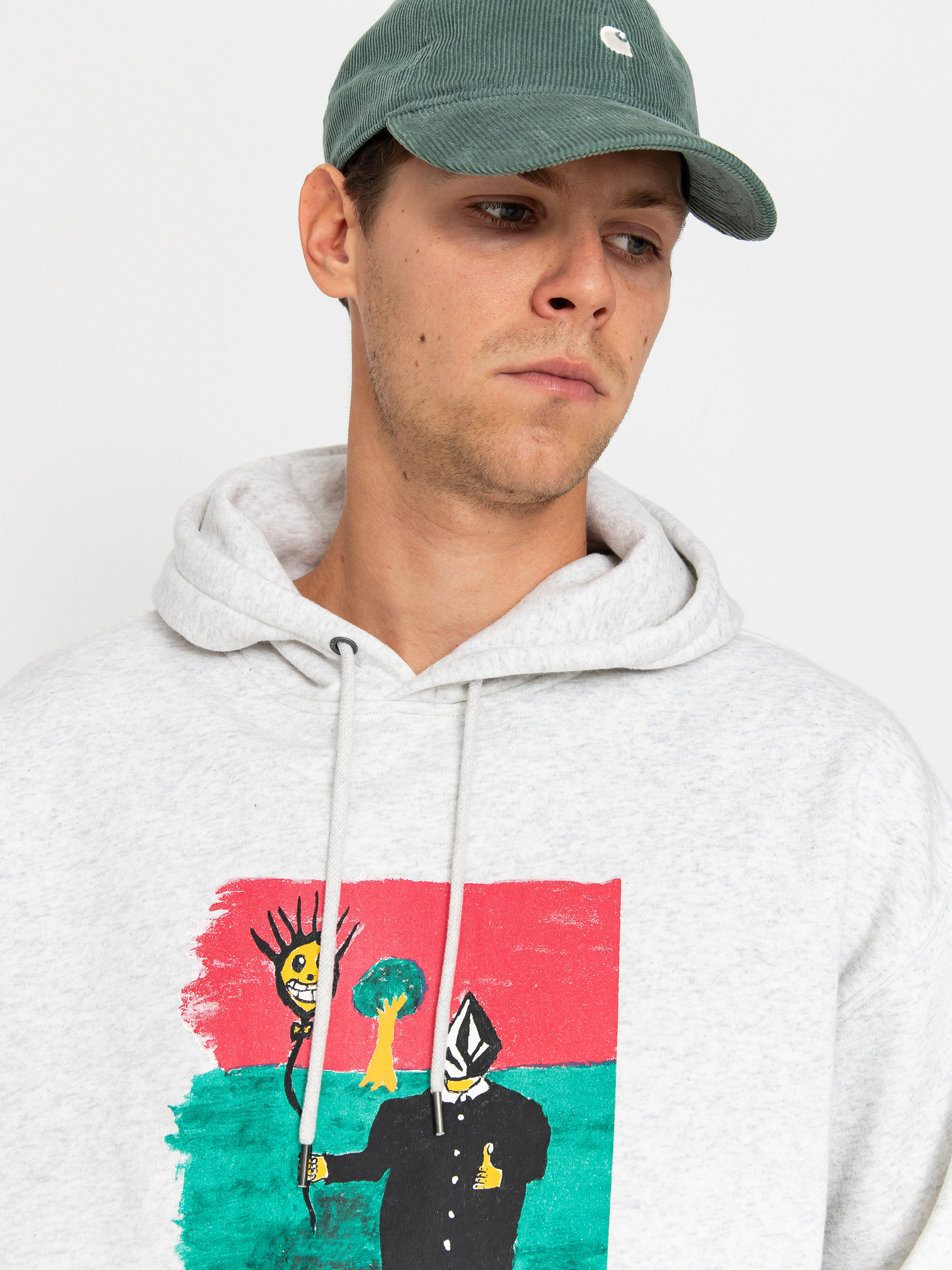 Суитшърт с качулка Volcom Issam HD (bone heather)