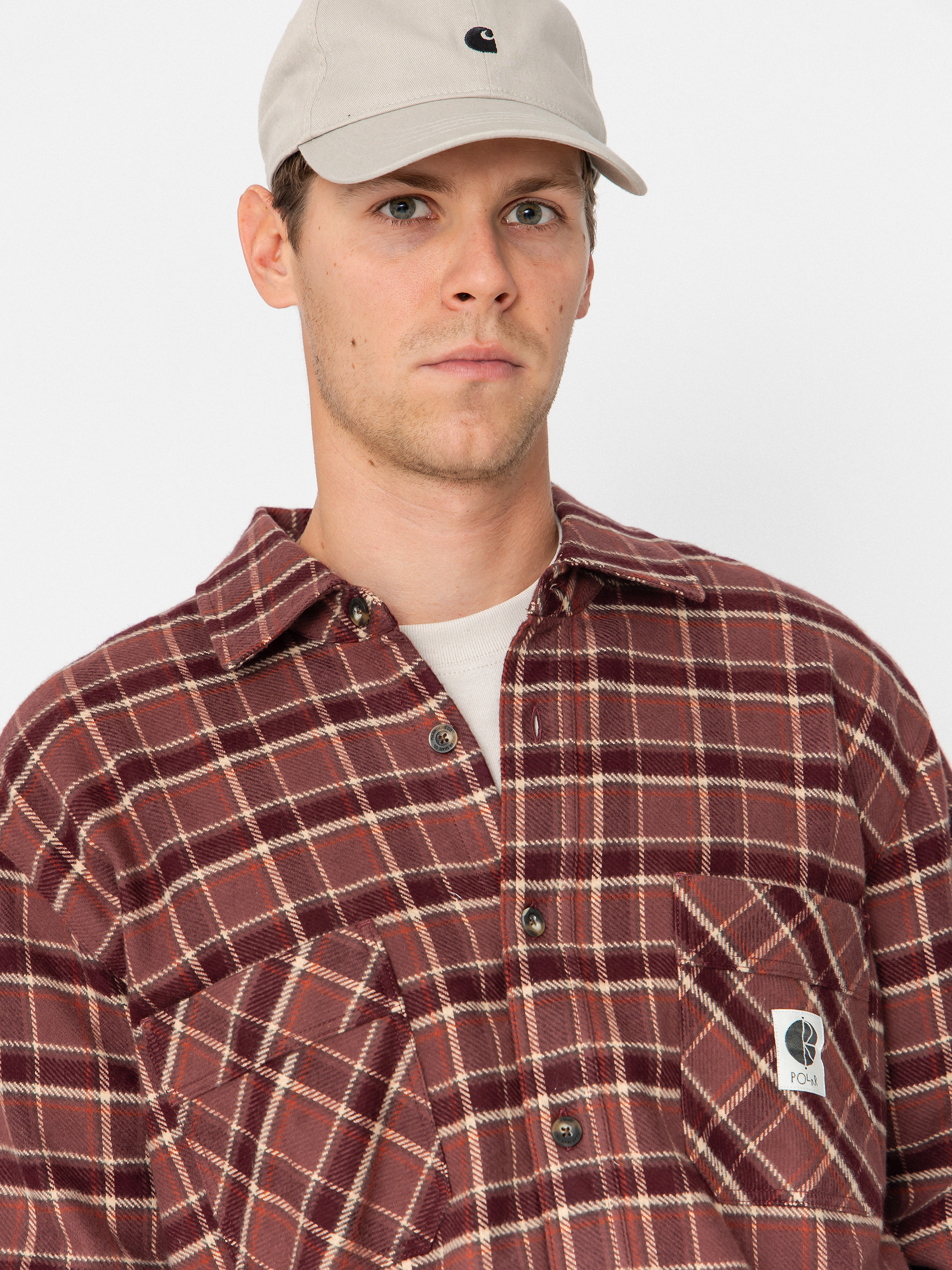 Риза Polar Skate Mike Flannel (oxblood check)