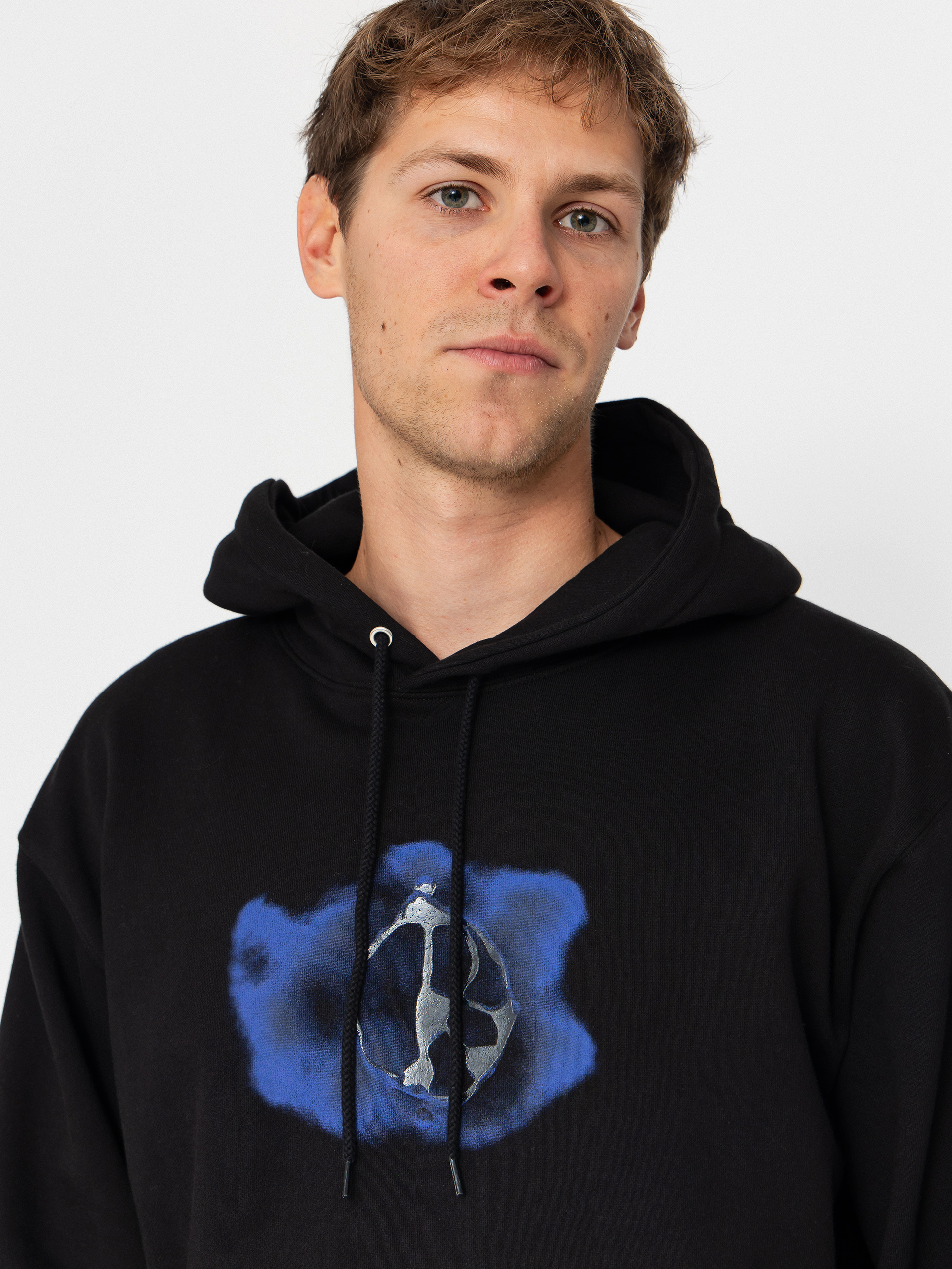 Суитшърт с качулка Polar Skate Dave Metal Logo HD (black)