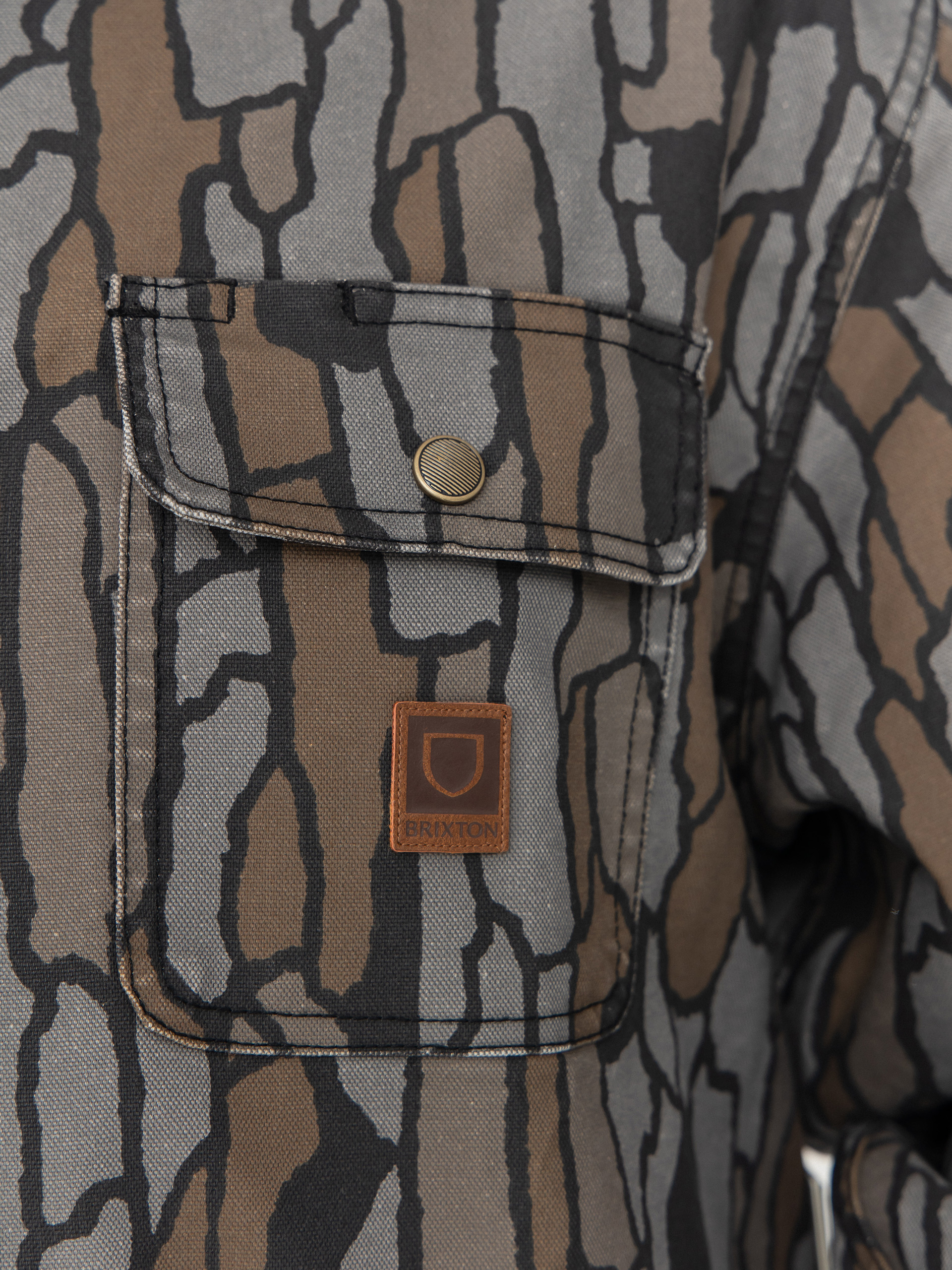 Риза Brixton Builders Stretch Overshirt (bark camo)