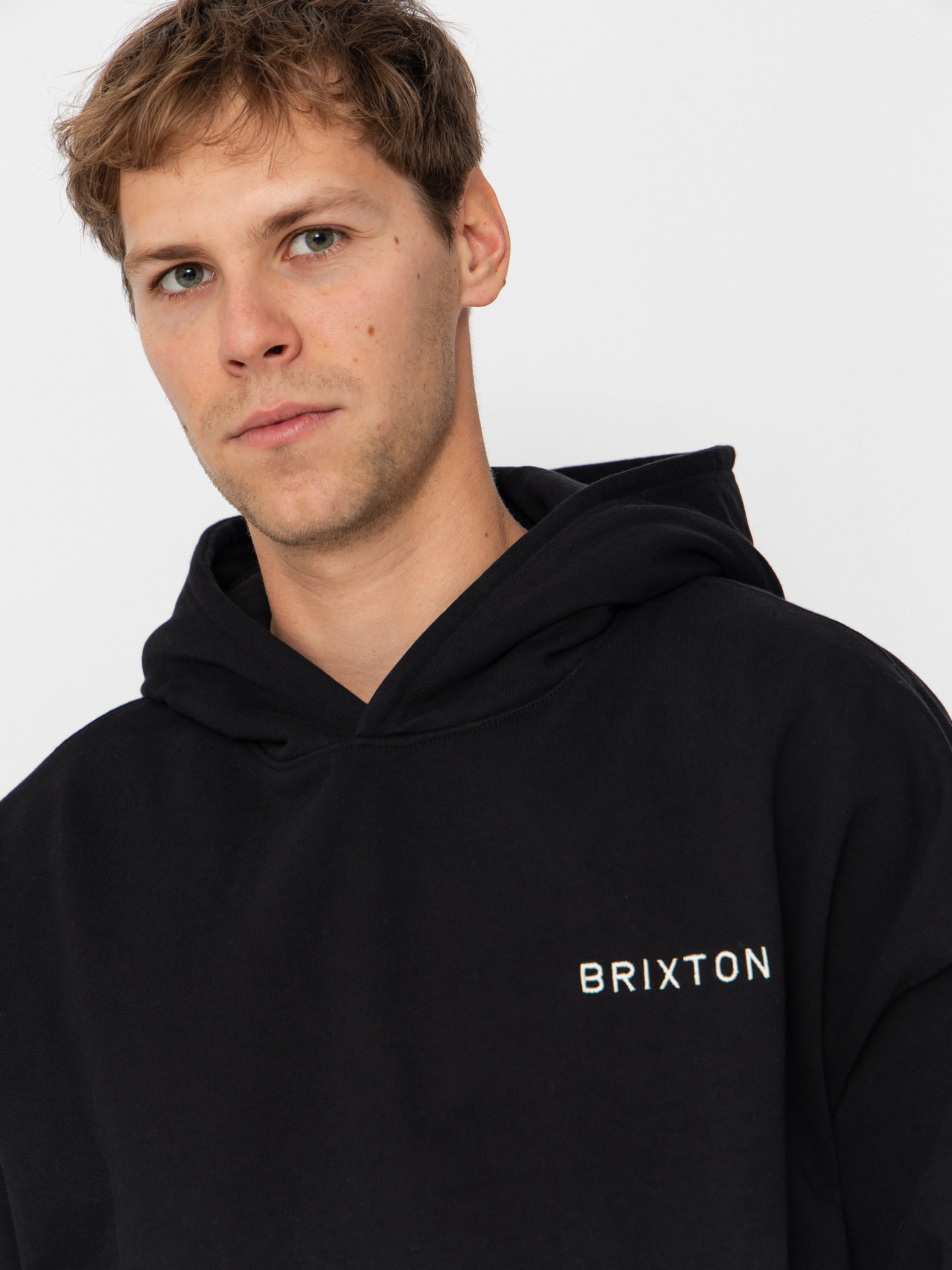 Суитшърт с качулка Brixton Embroidered Heavy Weight HD (black)