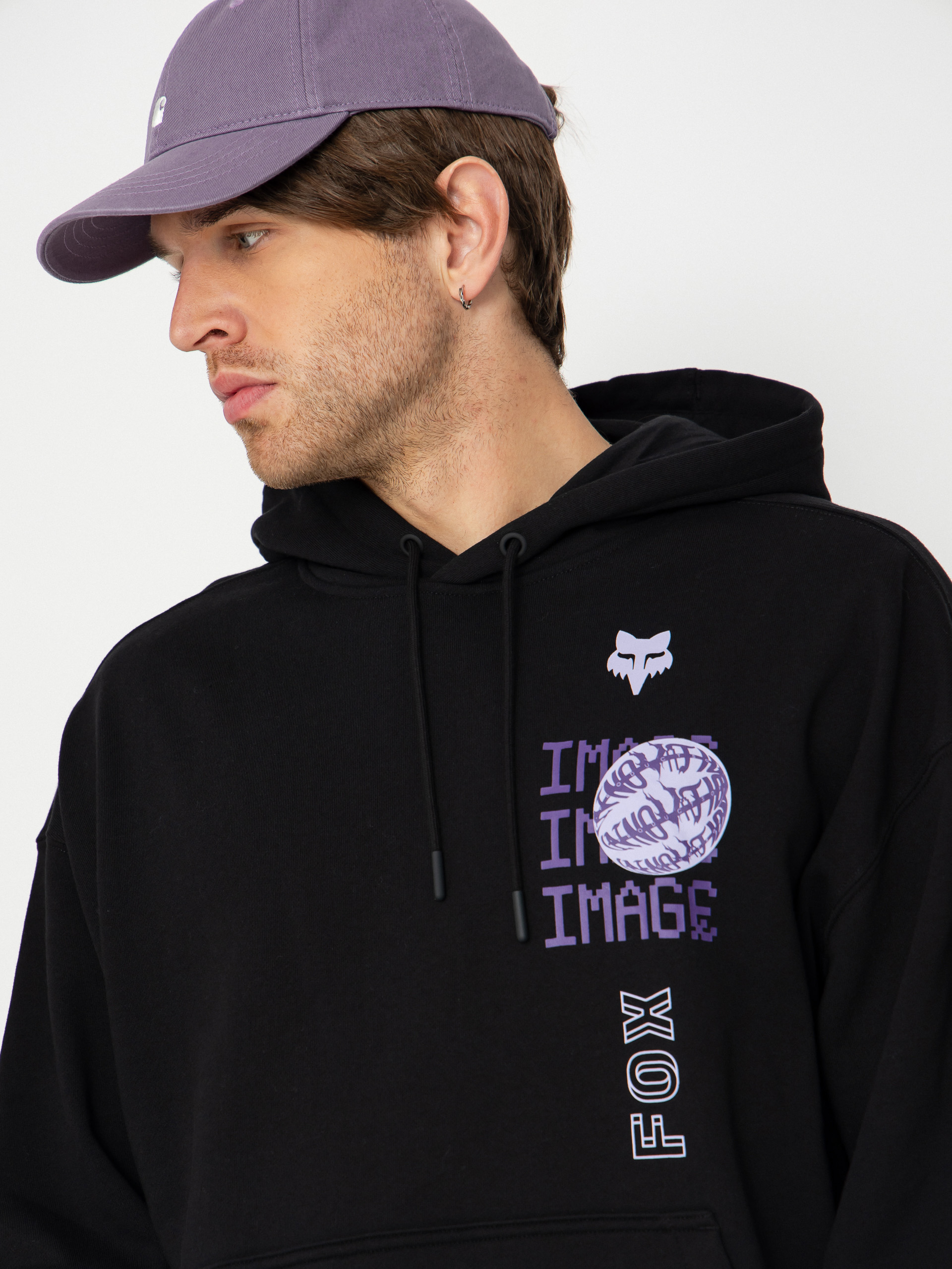 Суитшърт с качулка Fox Image Phantom Oversized HD (black)