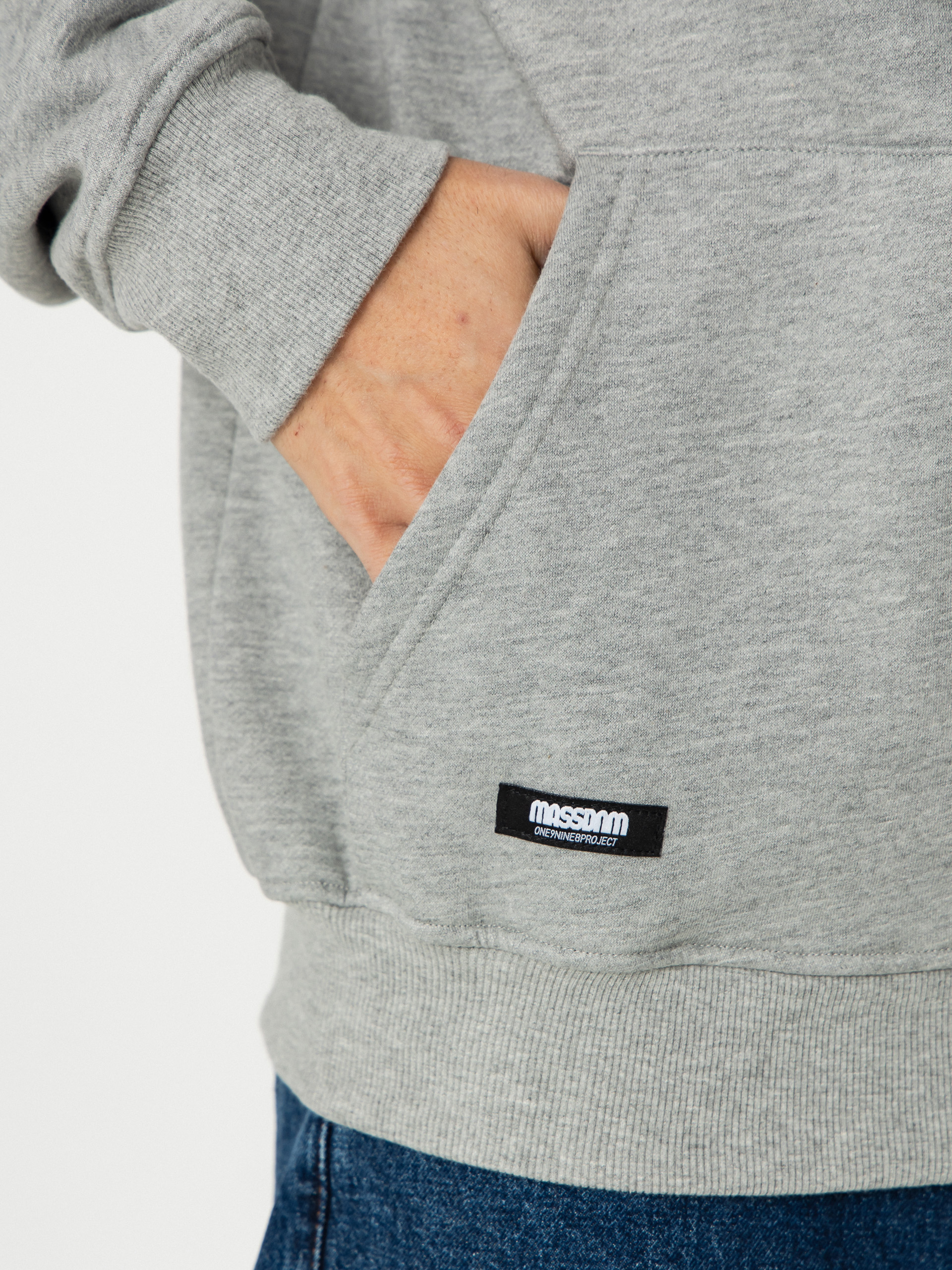 Суитшърт с качулка MassDnm Mini Box ZHD (light heather grey)