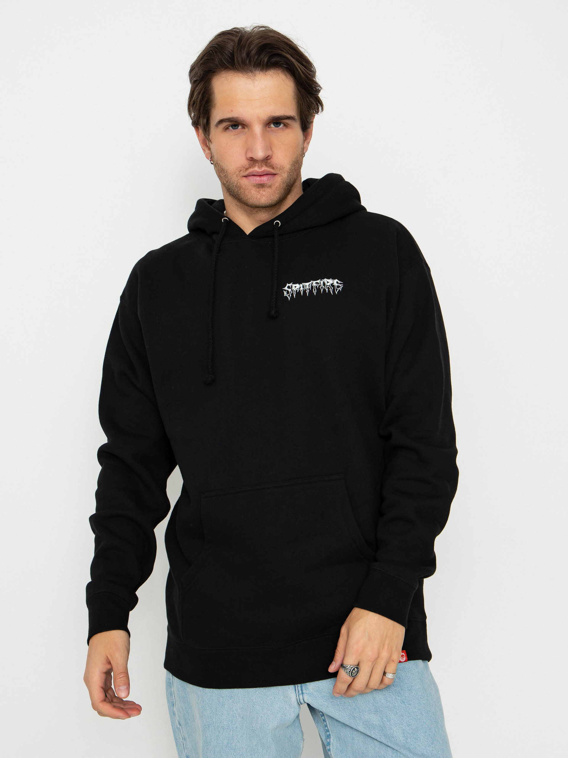 Суитшърт Spitfire Batwing Classic (black w/white prints)