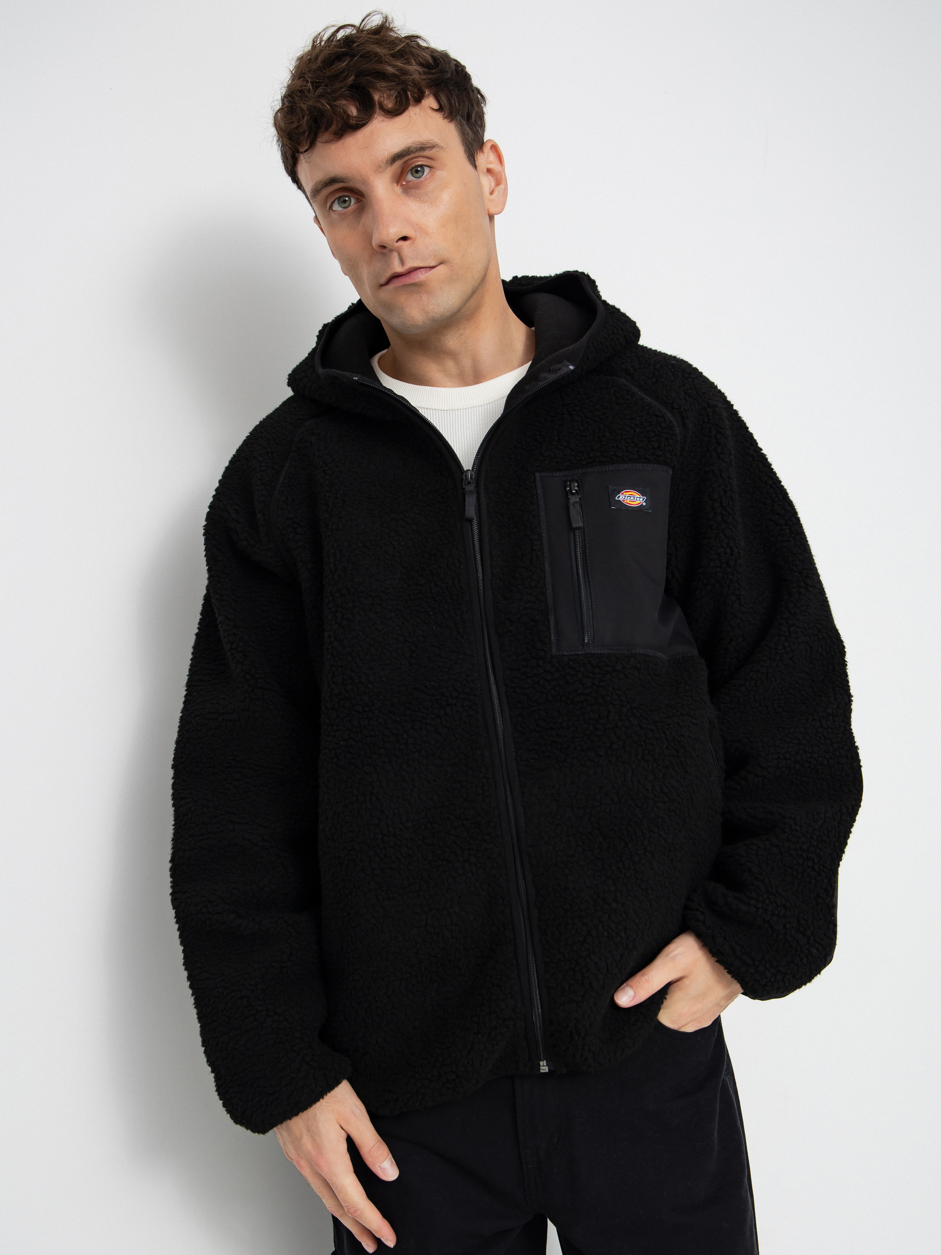 Поларени суитшърт Dickies Central High Pile (black)
