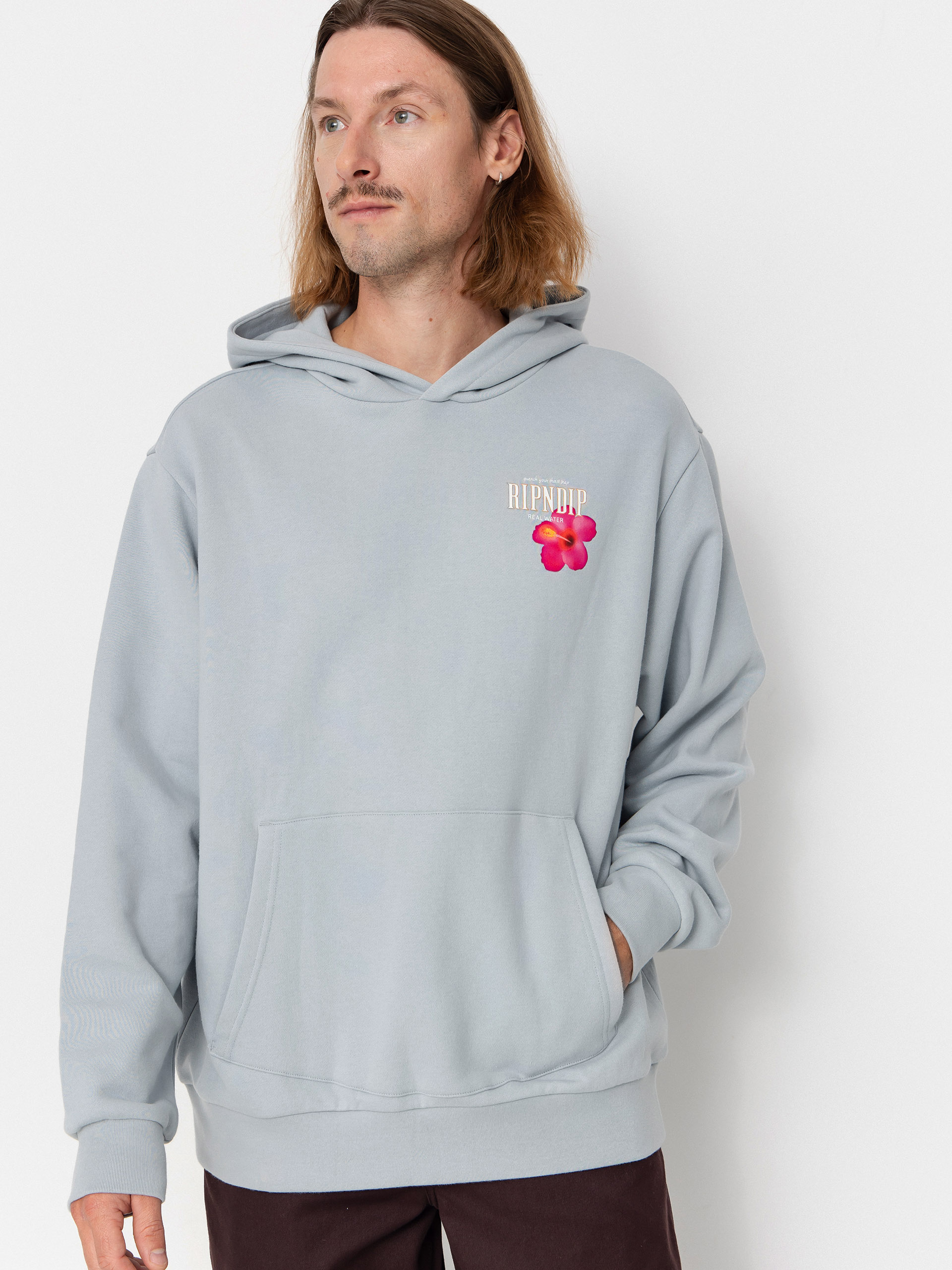 Суитшърт с качулка RipNDip Real Water HD (powder blue)