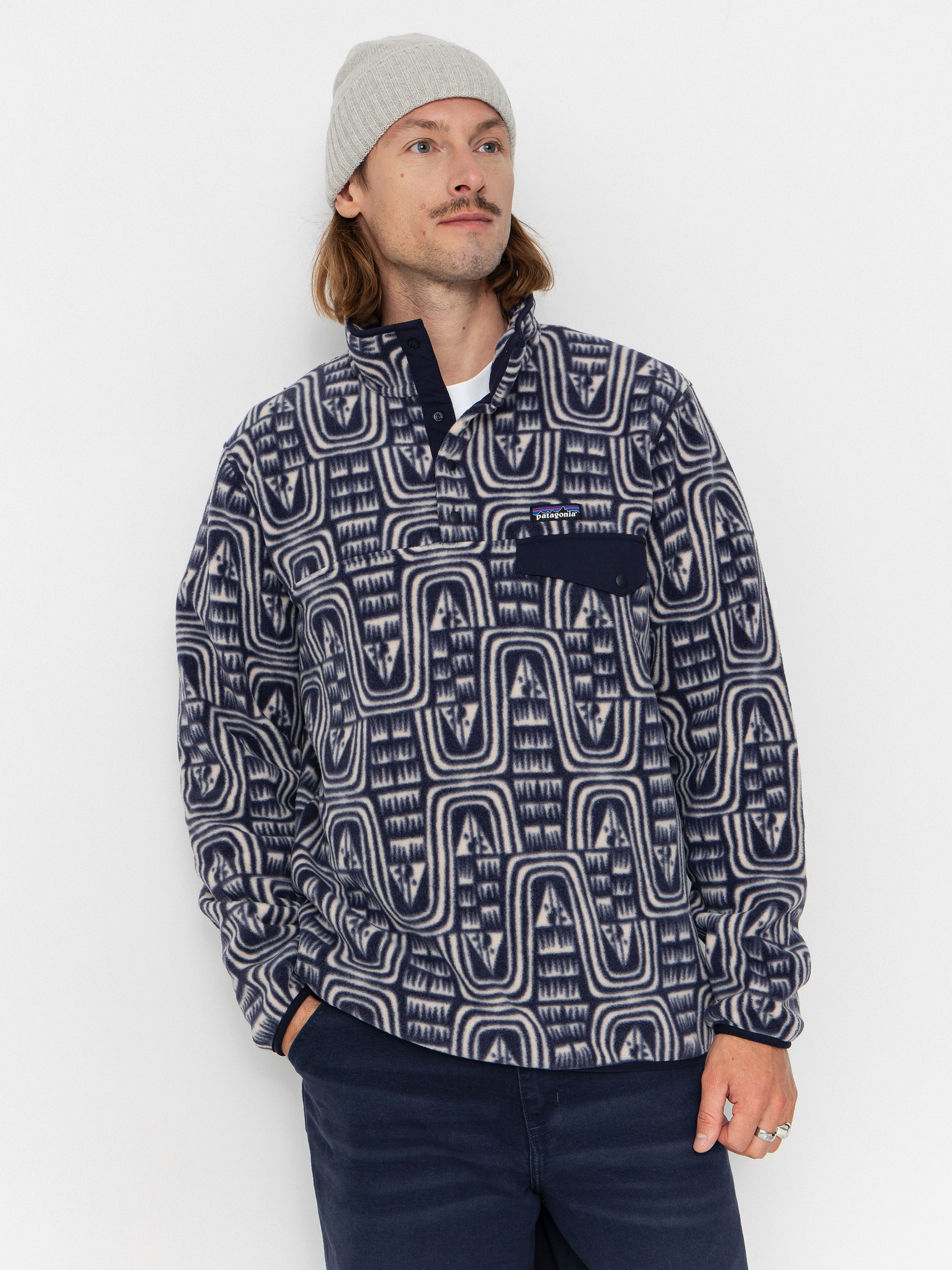 Поларени суитшърт Patagonia LW Synch Snap T (flow sunken blue)