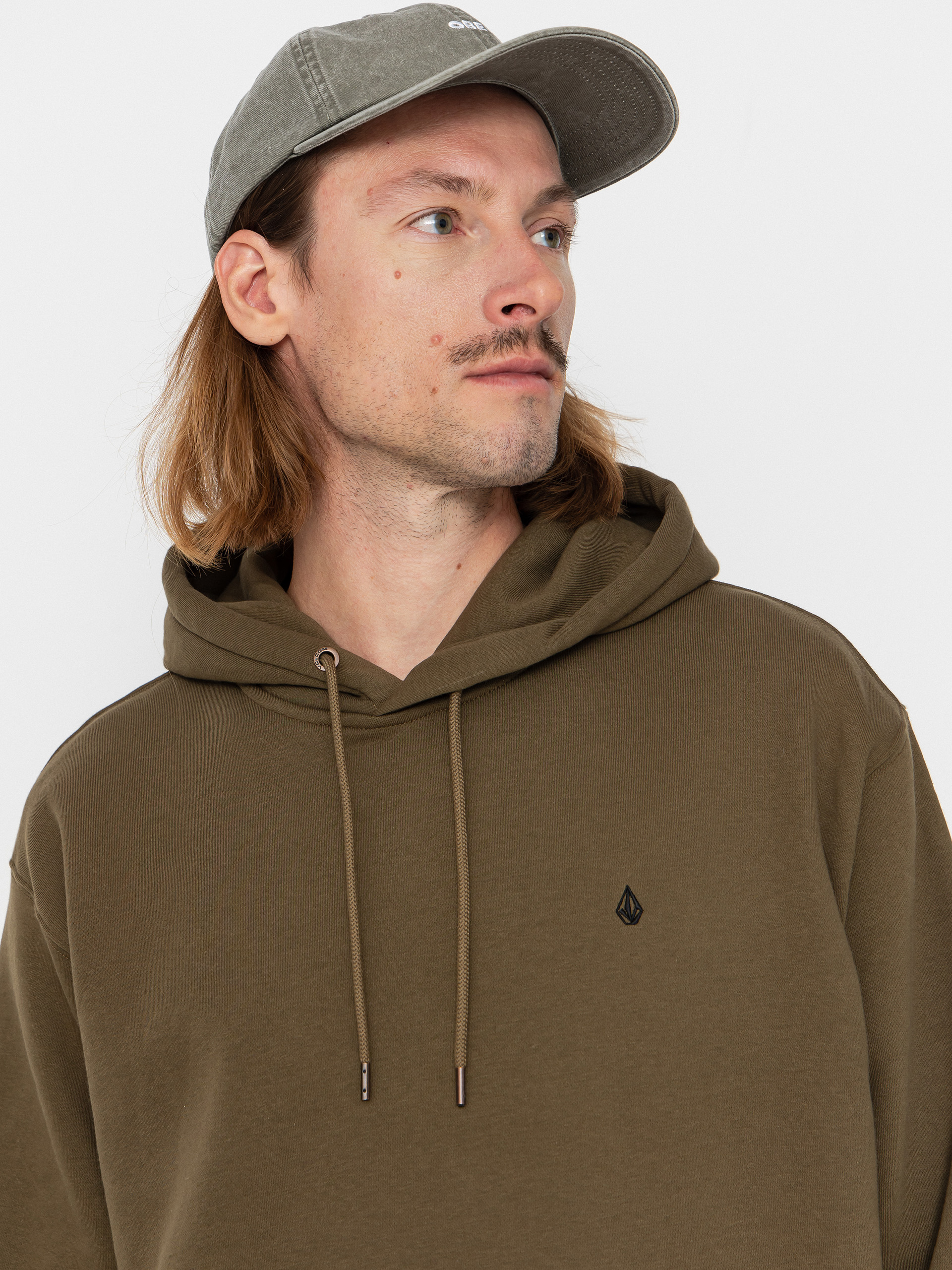 Суитшърт с качулка Volcom Single Stone HD (sage leaf)