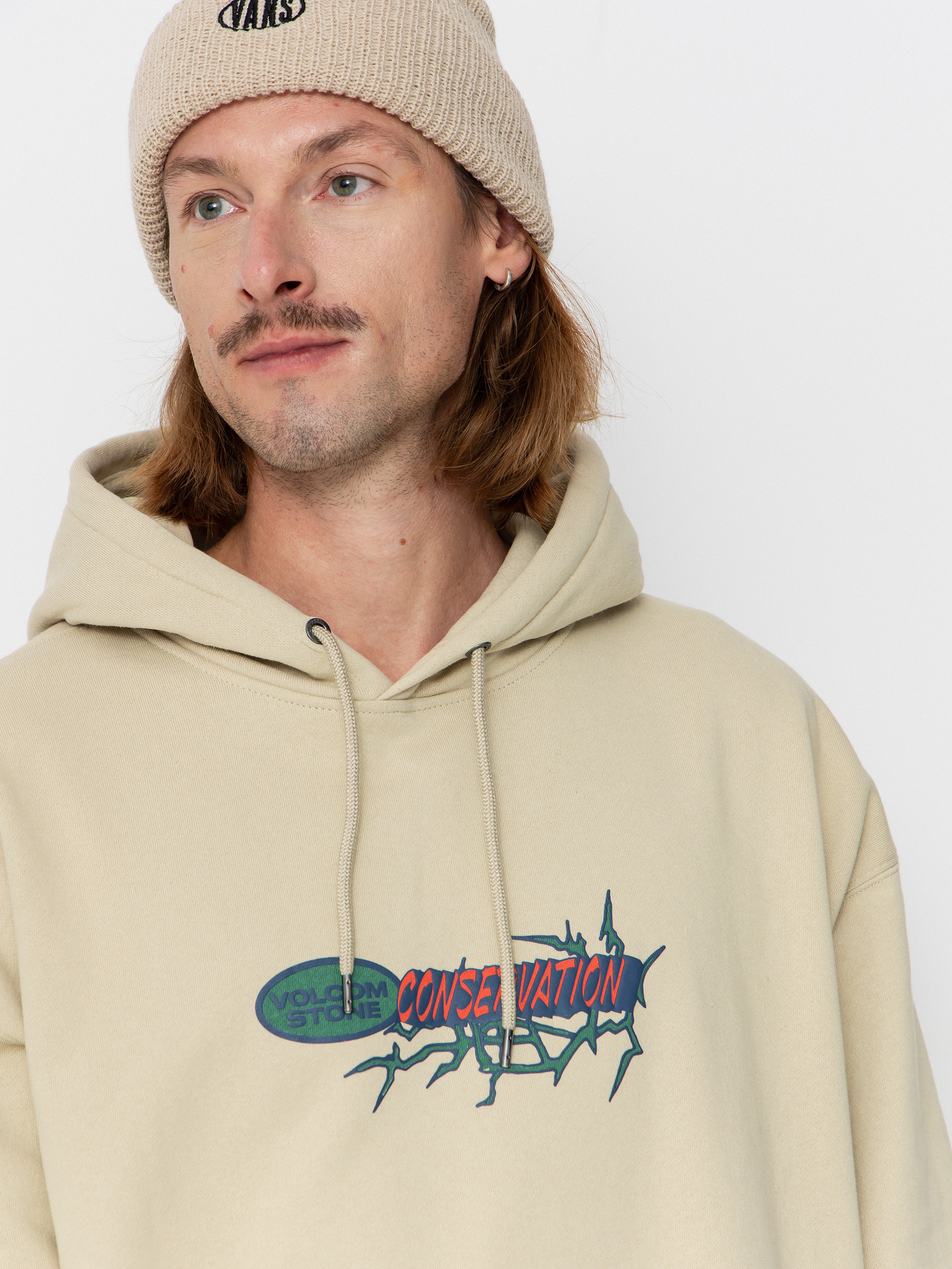 Суитшърт с качулка Volcom Vsc Tripper HD (light beige)