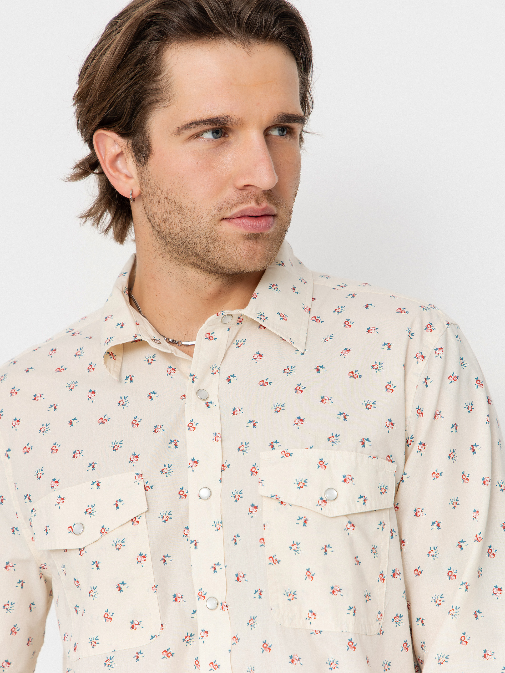 Риза Brixton Wayne Wvn Ls (whitecap)