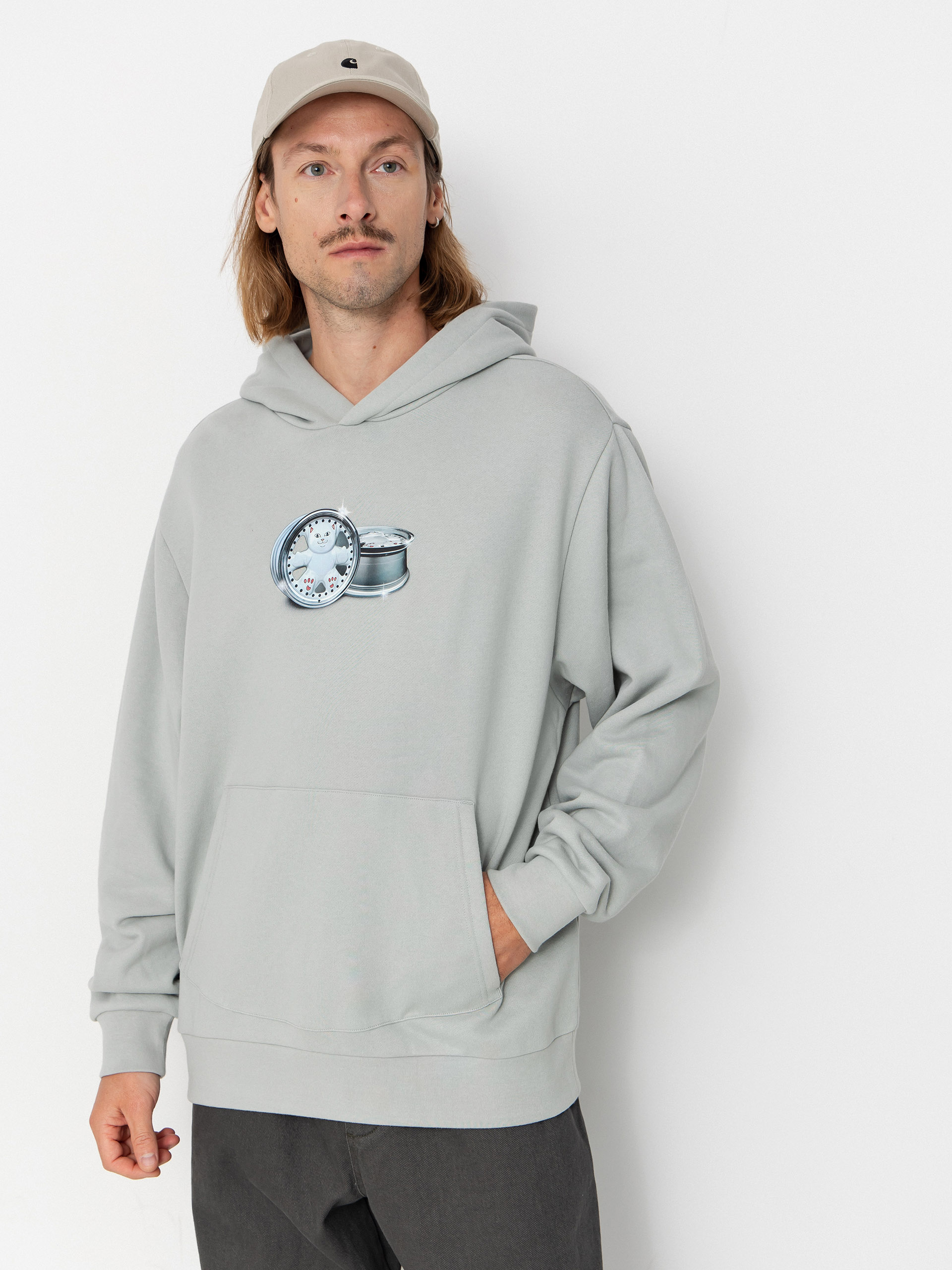 Суитшърт с качулка RipNDip Nerm On Wheels HD (grey)