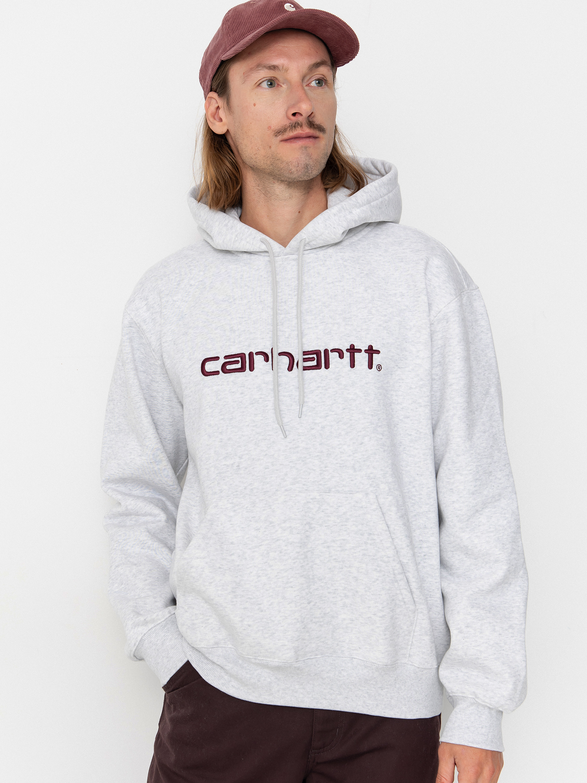 Суитшърт с качулка Carhartt WIP Carhartt HD (ash heather/rondo)