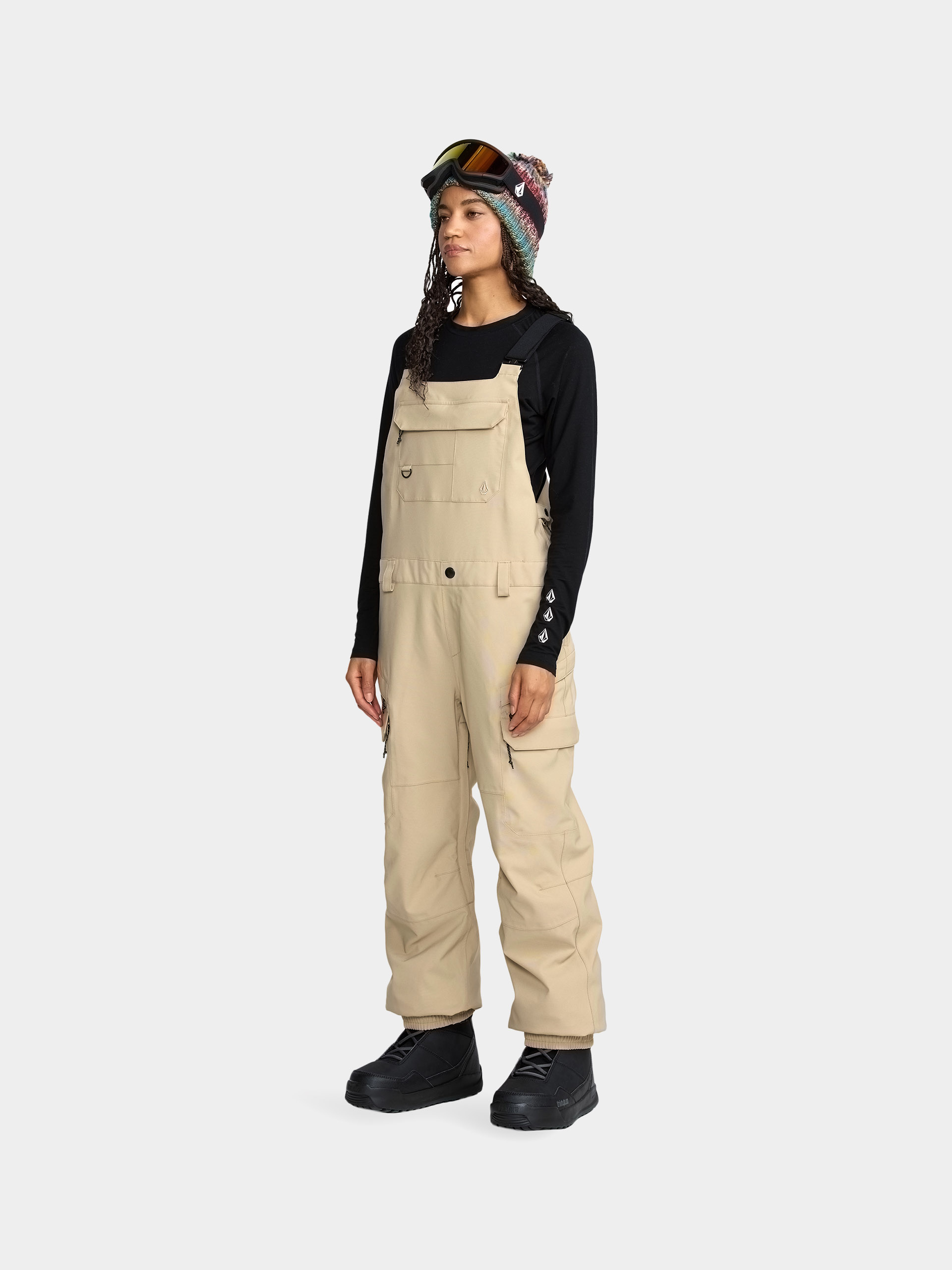 Дамско Сноуборд панталони Volcom Creston 3D Stretch Bib Overall (oatmeal)