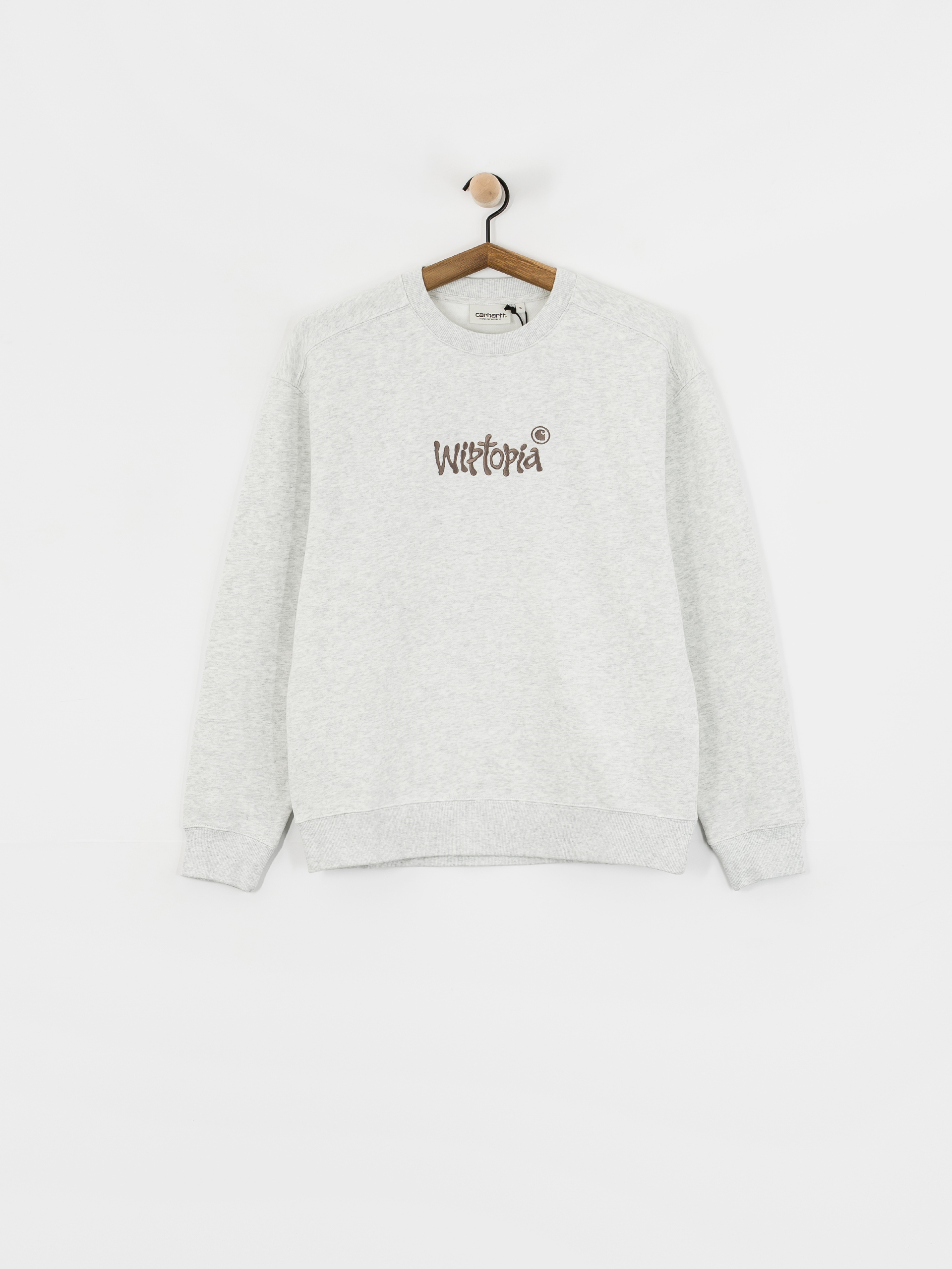 Суитшърт Carhartt WIP Wiptopia Script Wmn (ash heather/dusky beige)