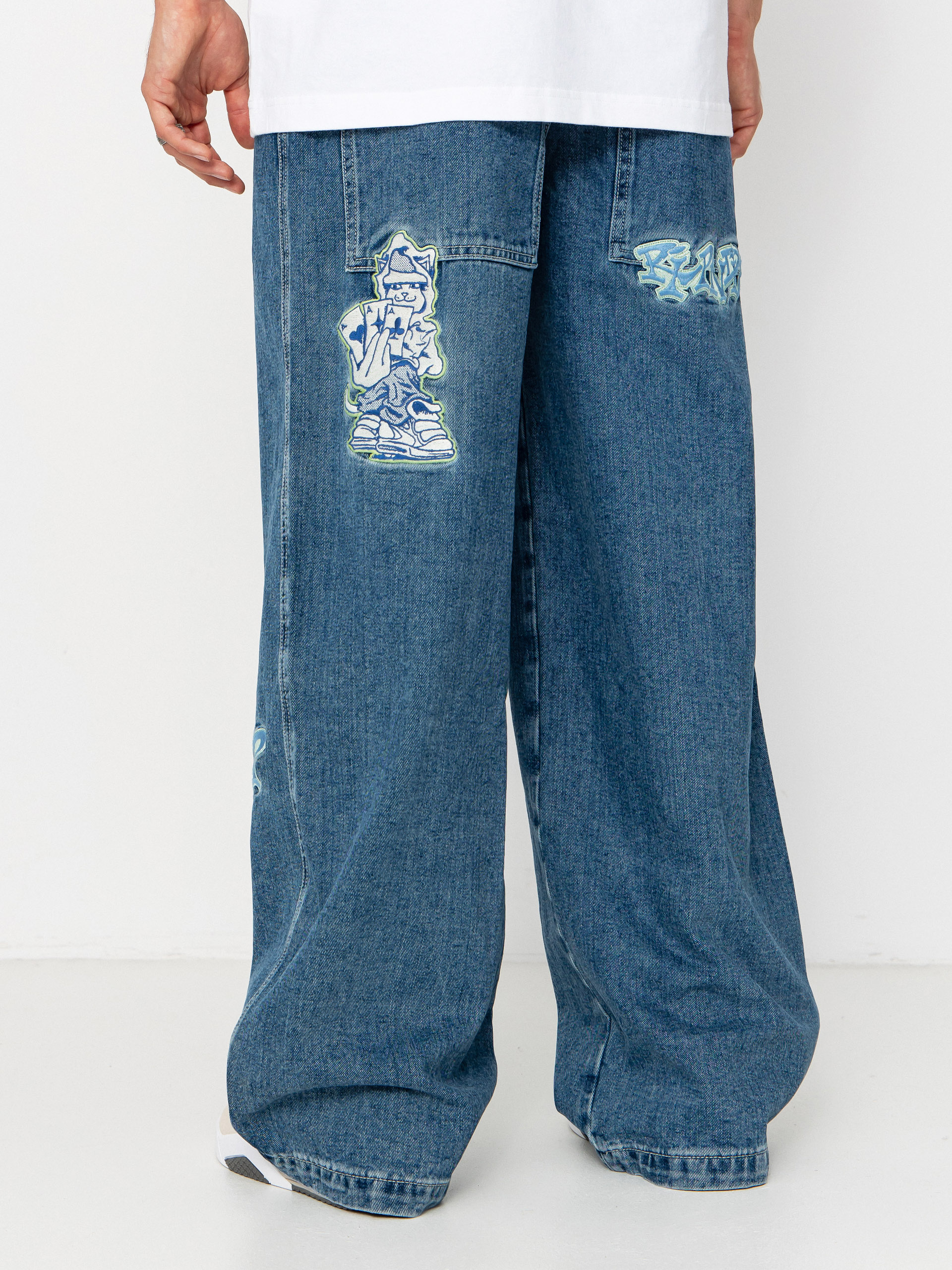 Панталони RipNDip Ace Ultra Wide Leg (medium wash)