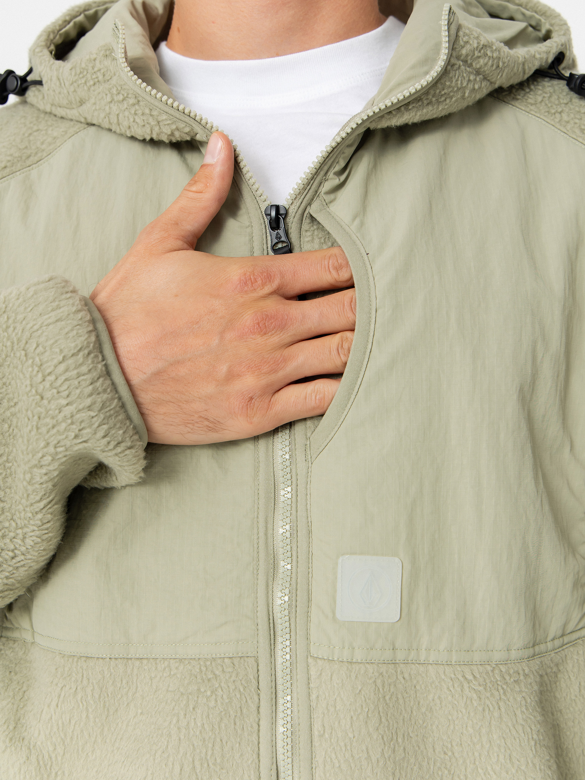 Суитшърт с качулка Volcom Nomaa Sherpa ZHD (green tea)