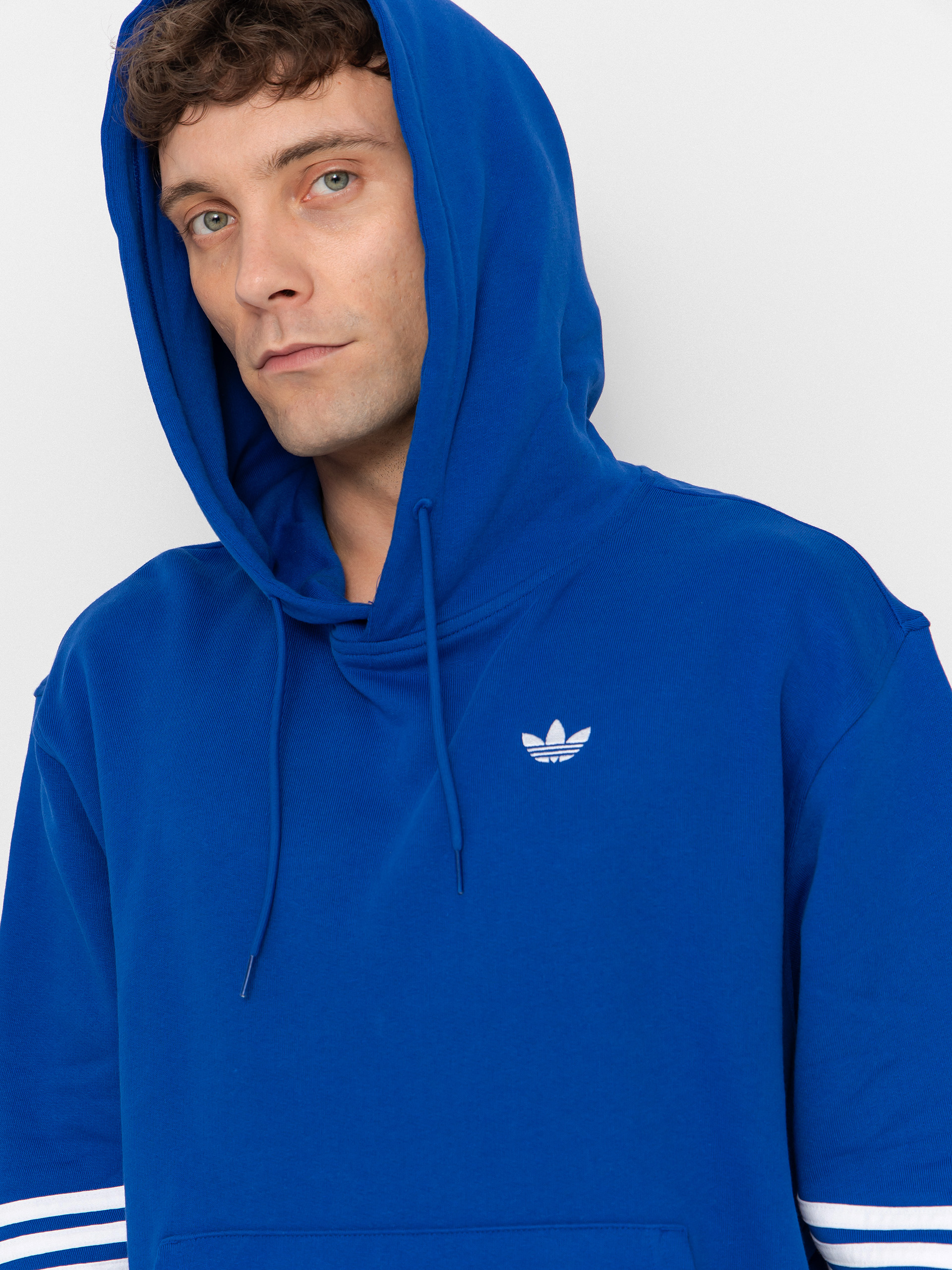 Суитшърт с качулка adidas Classic HD (royblu/white)