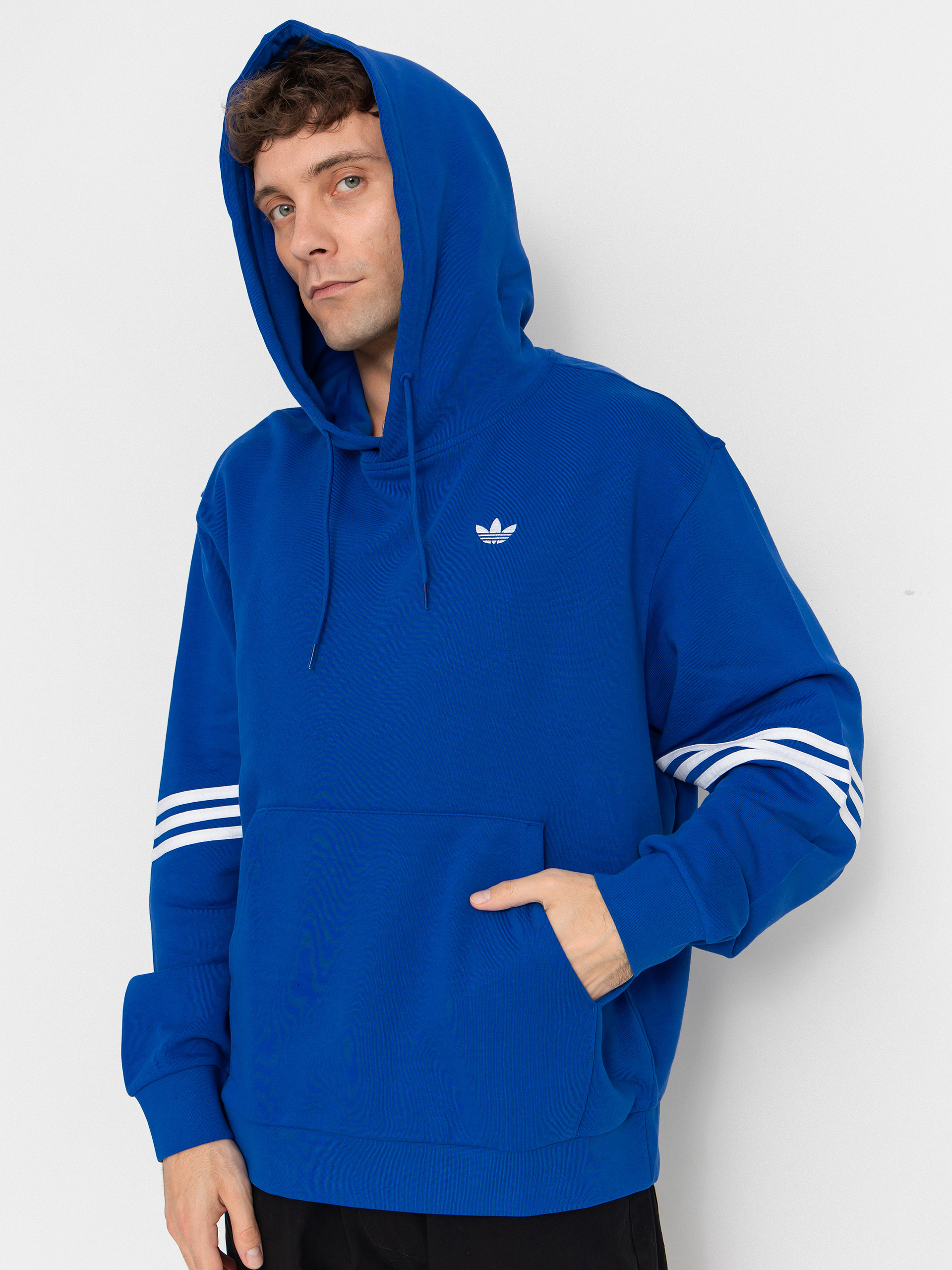 Суитшърт с качулка adidas Classic HD (royblu/white)