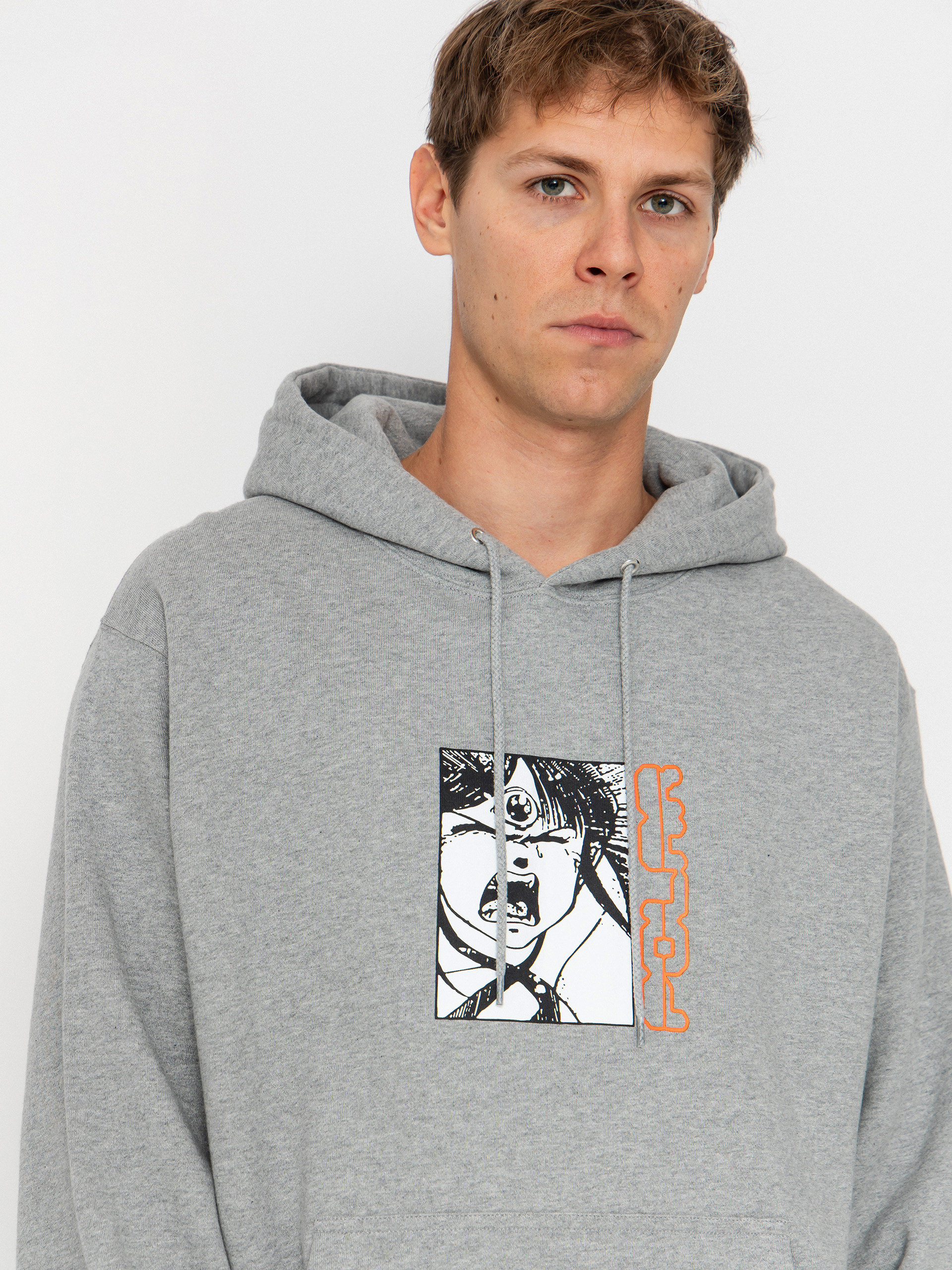 Суитшърт с качулка Polar Skate Dave Third Eye HD (heather grey)