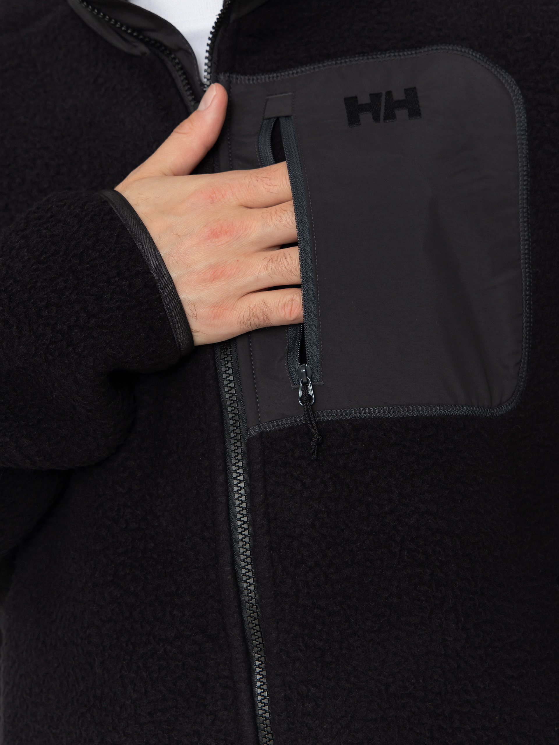 Мъжки Поларени суитшърт Helly Hansen Panorama Pile Block (black)
