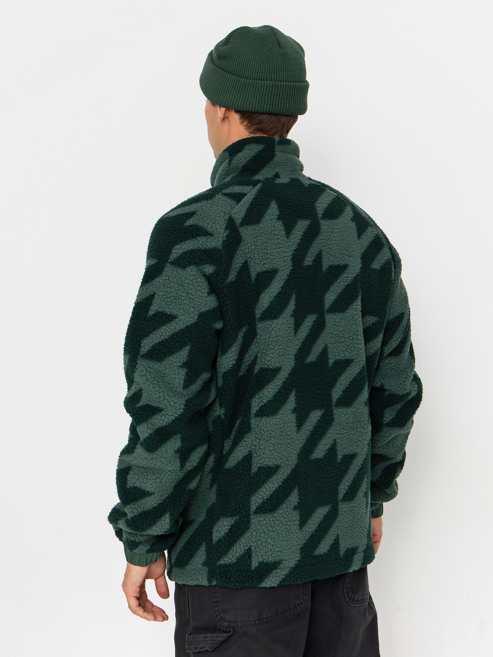 Мъжки Поларени суитшърт Helly Hansen Panorama Printed Pile Snap (jungle green houndstooth a)