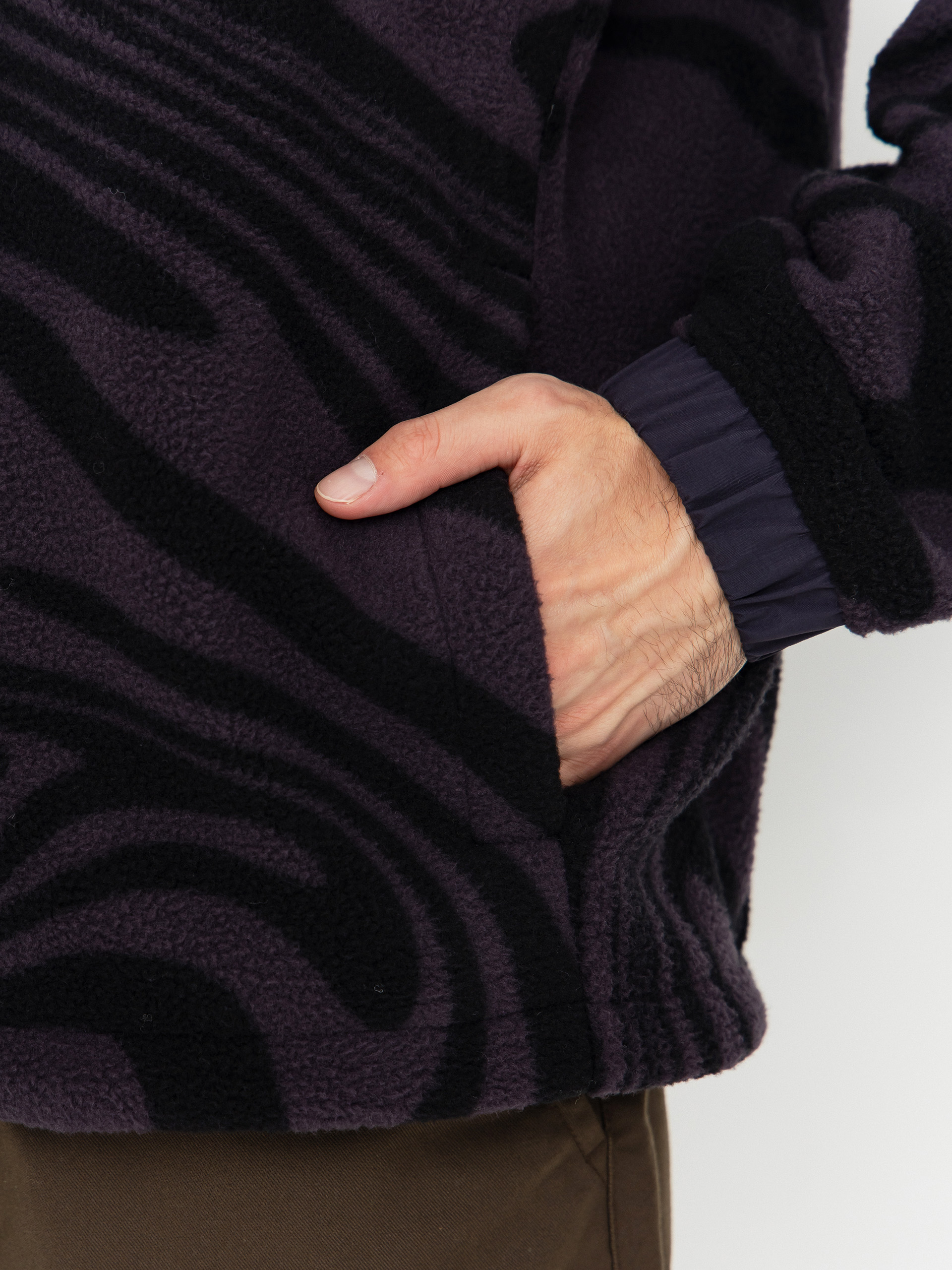 Мъжки Поларени суитшърт Helly Hansen Panorama Printed Pile Snap (black grape swirl aop)