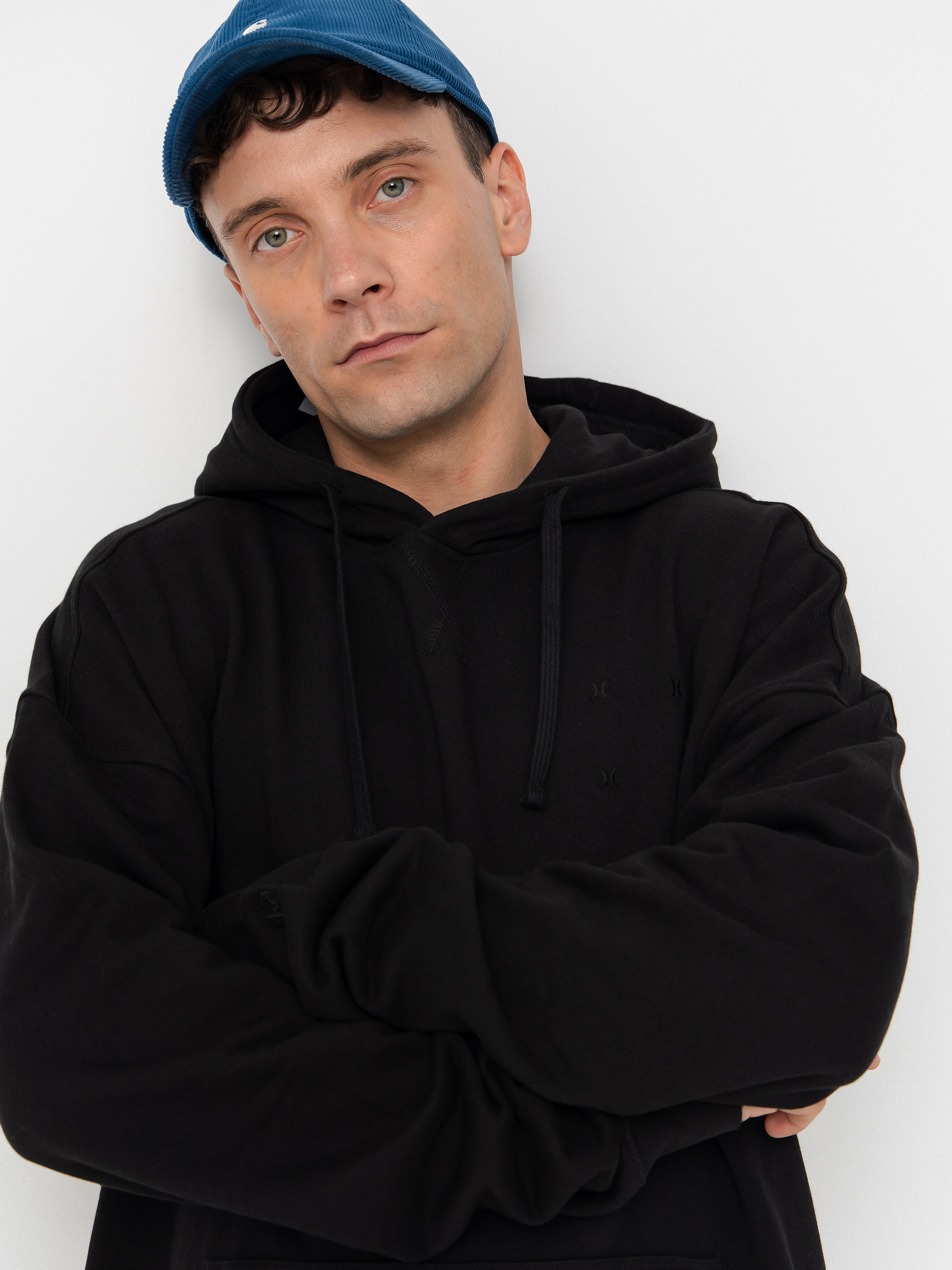 Суитшърт с качулка Hurley Bcnk8 Washed HD (black)