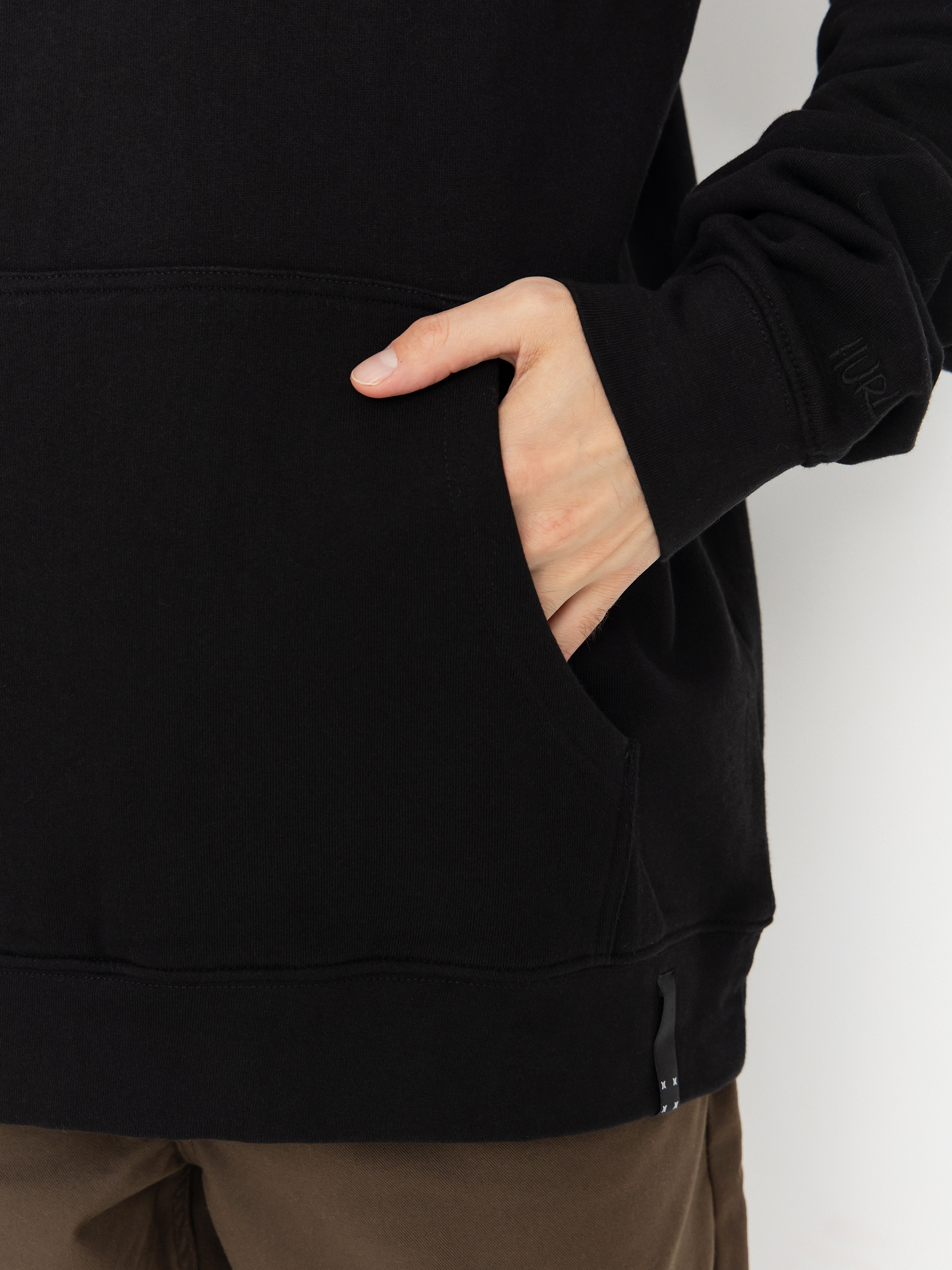 Суитшърт с качулка Hurley Bcnk8 Washed HD (black)