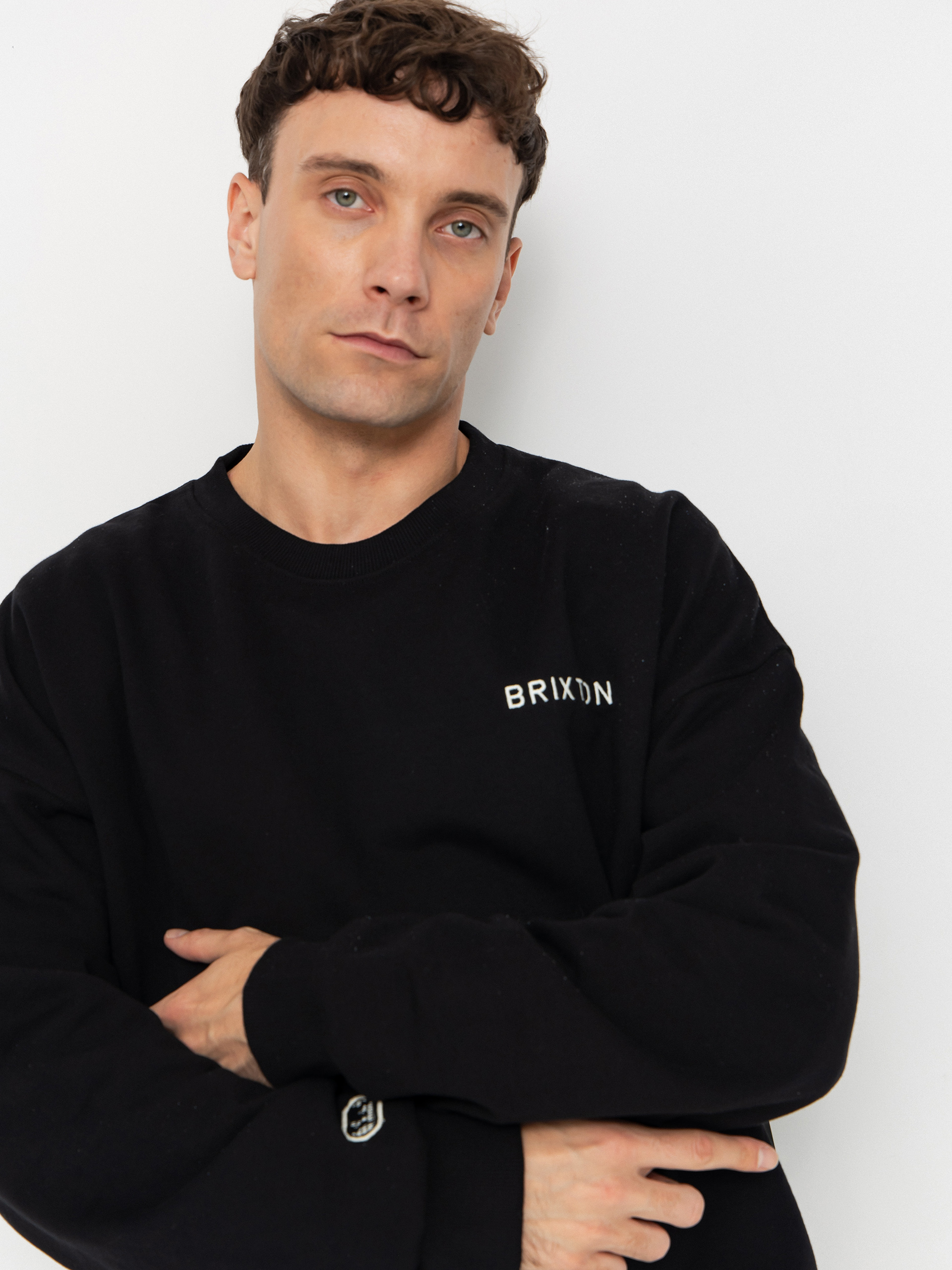 Суитшърт Brixton Embroidered Heavy Weight (black)