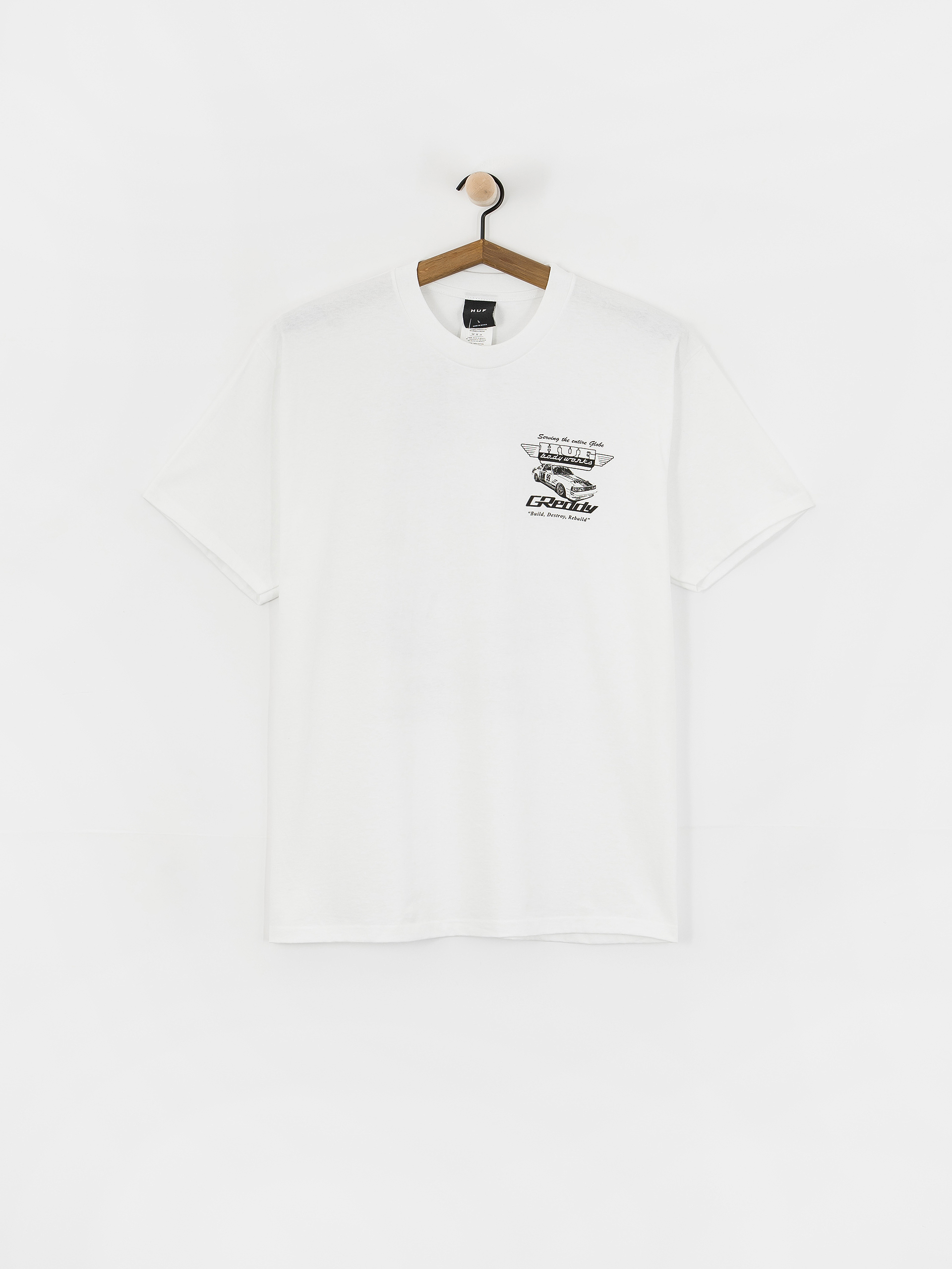 Тениска HUF X Greddy Body Works (white)