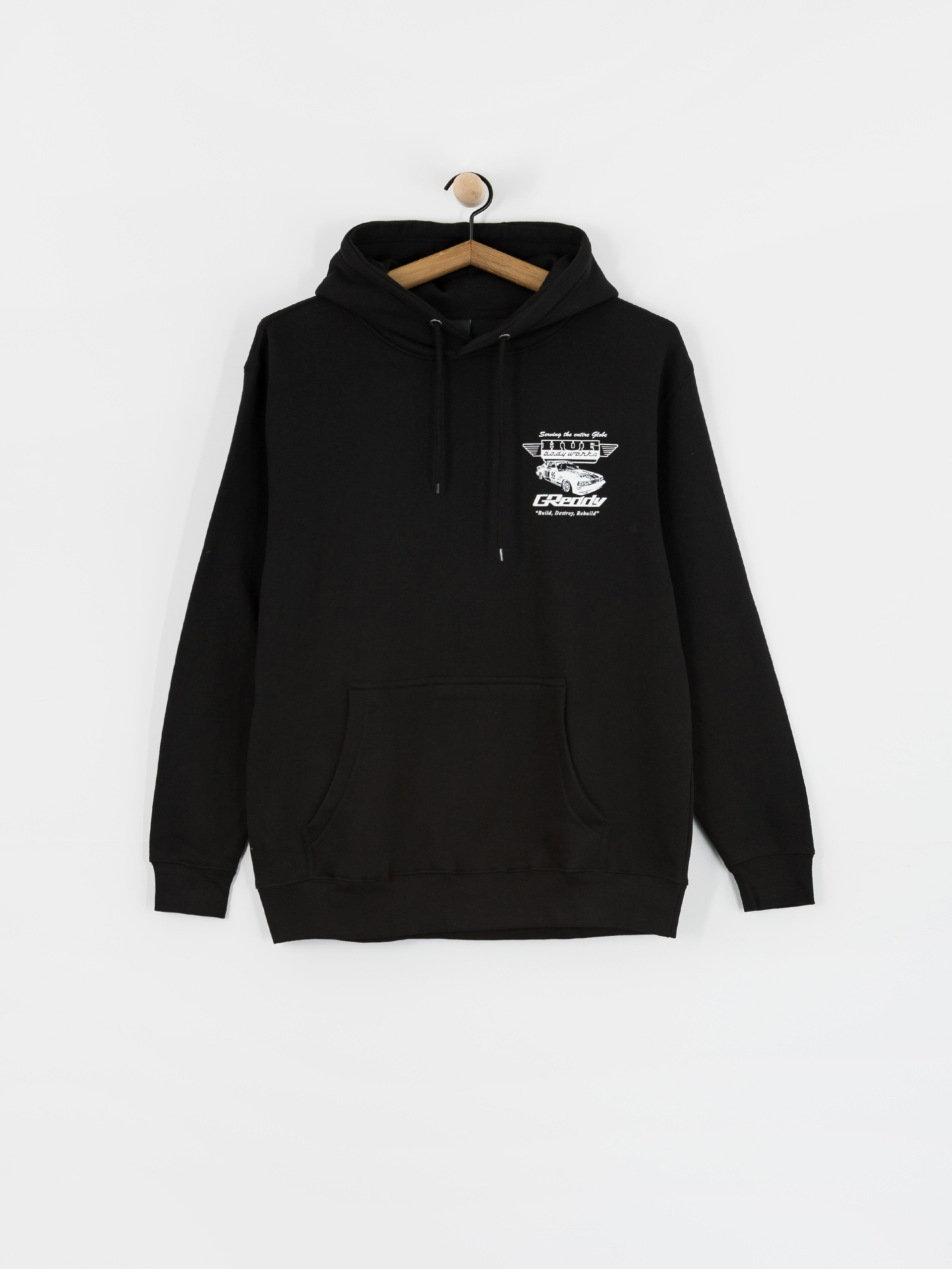 Суитшърт с качулка HUF X Greddy Body Works HD (black)