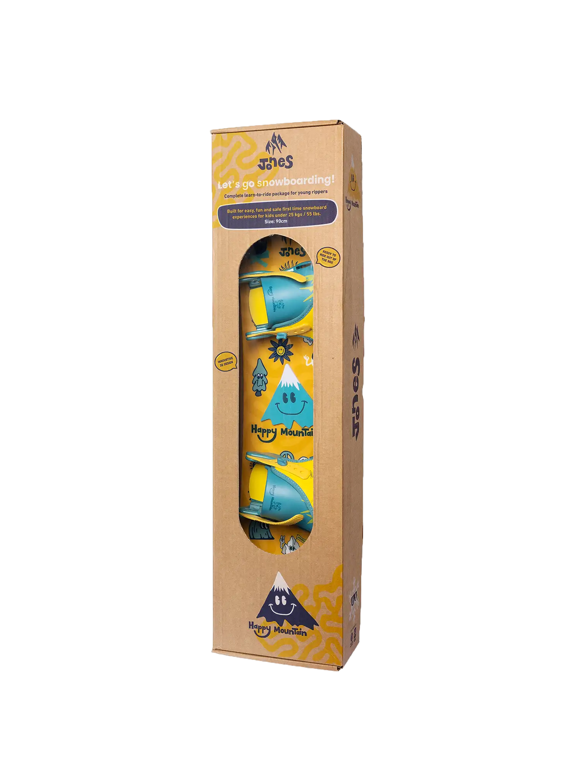 Сноуборд Jones Snowboards Kid's Happy Mountain Package JR (yellow)