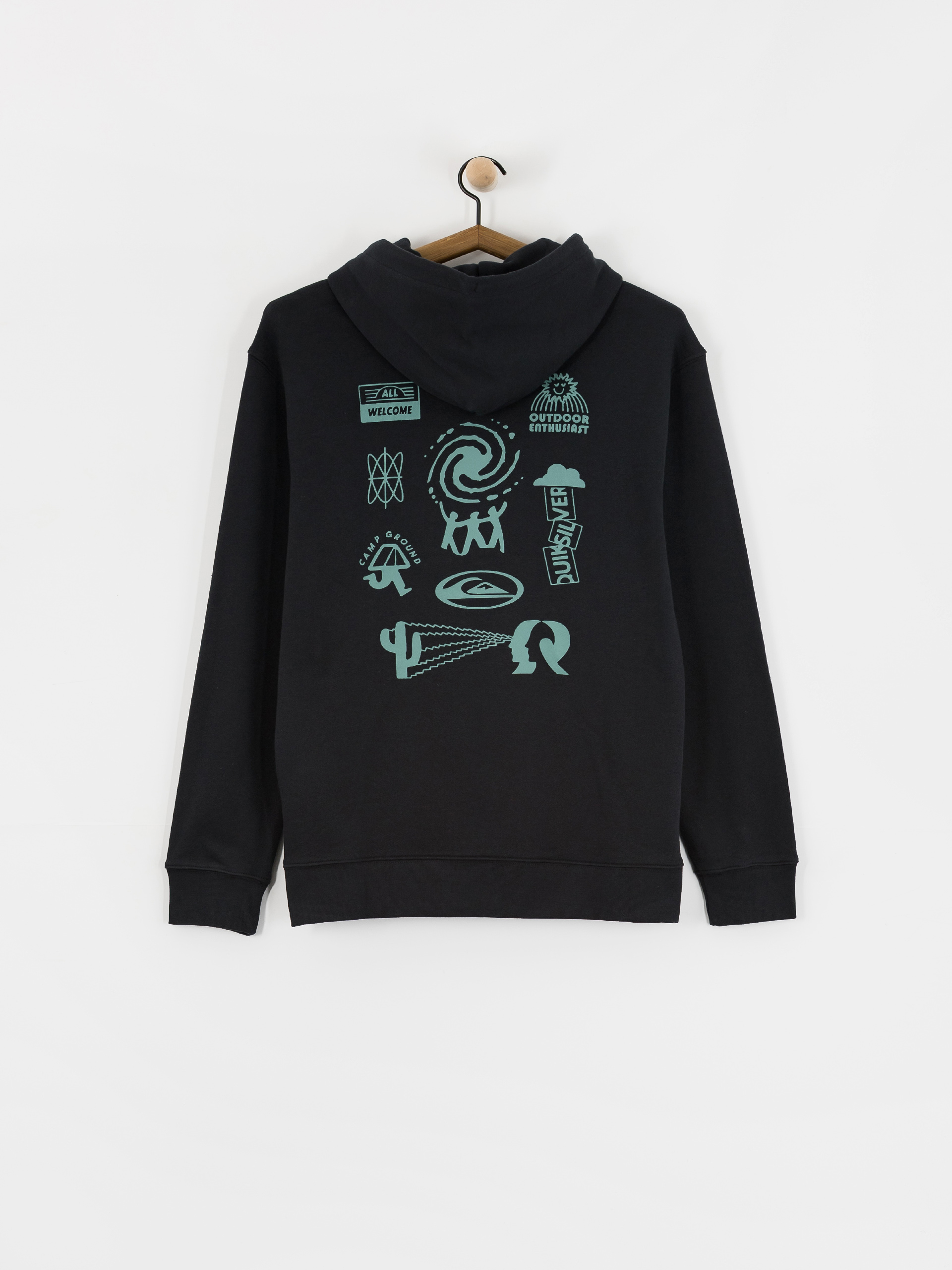 Суитшърт с качулка Quiksilver Salt Water Graphic HD (black)