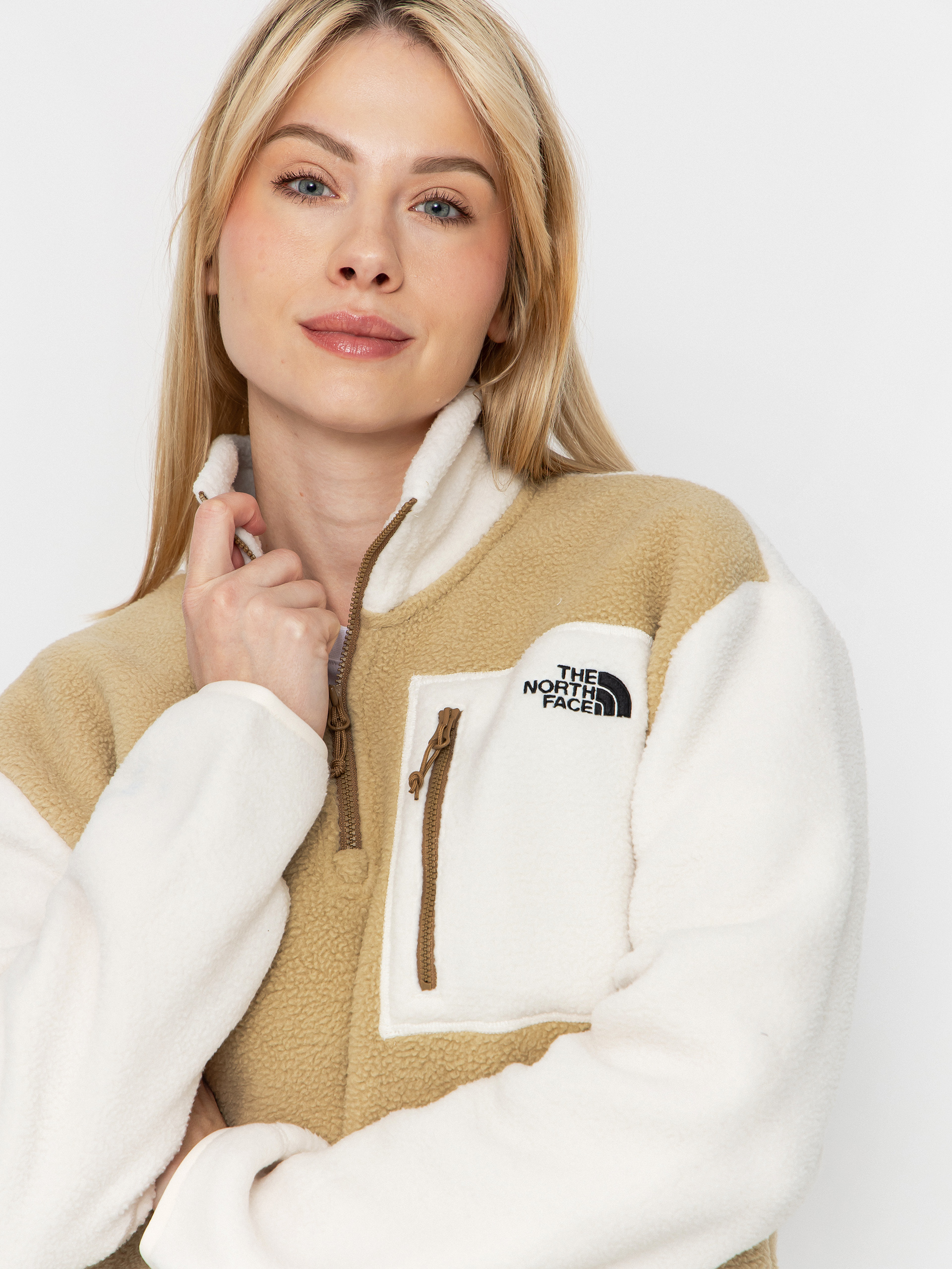 Мъжки Поларени суитшърт The North Face Yumiori 1/4 Zip (khaki stone/white dune/)