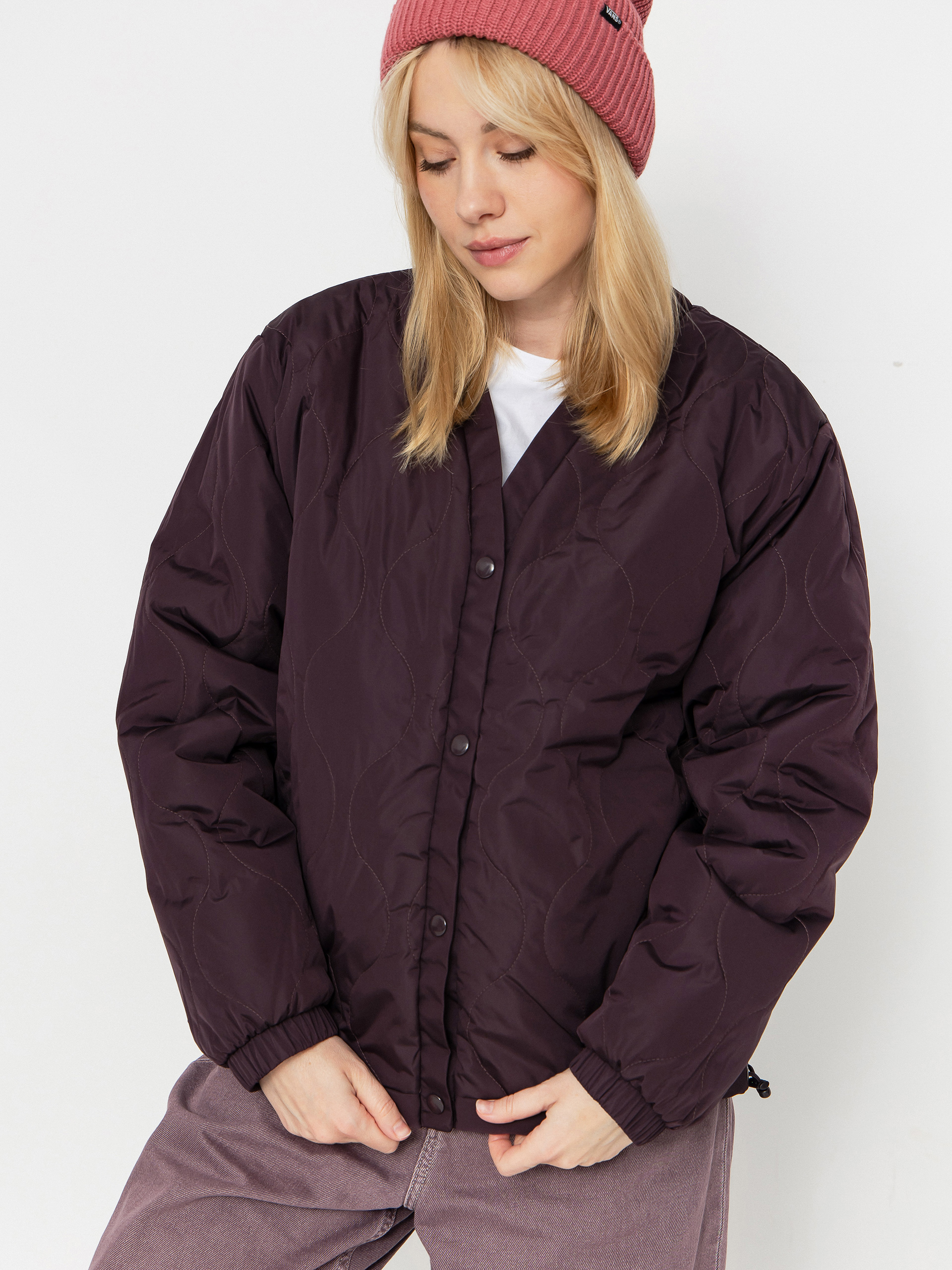 Палто Vans Suffolk Cheetah Check Pile Coat Wmn (dark port)