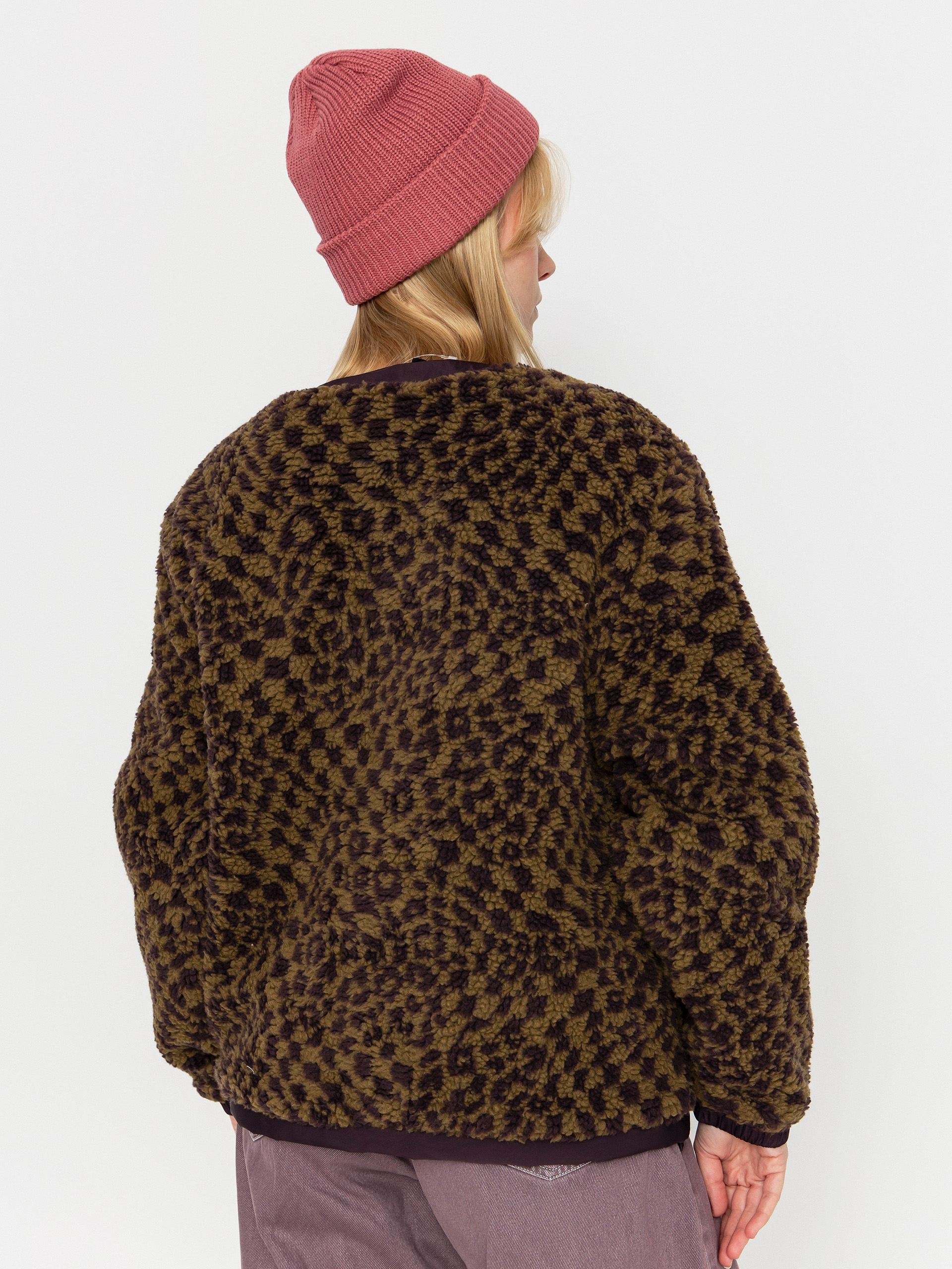Палто Vans Suffolk Cheetah Check Pile Coat Wmn (dark port)