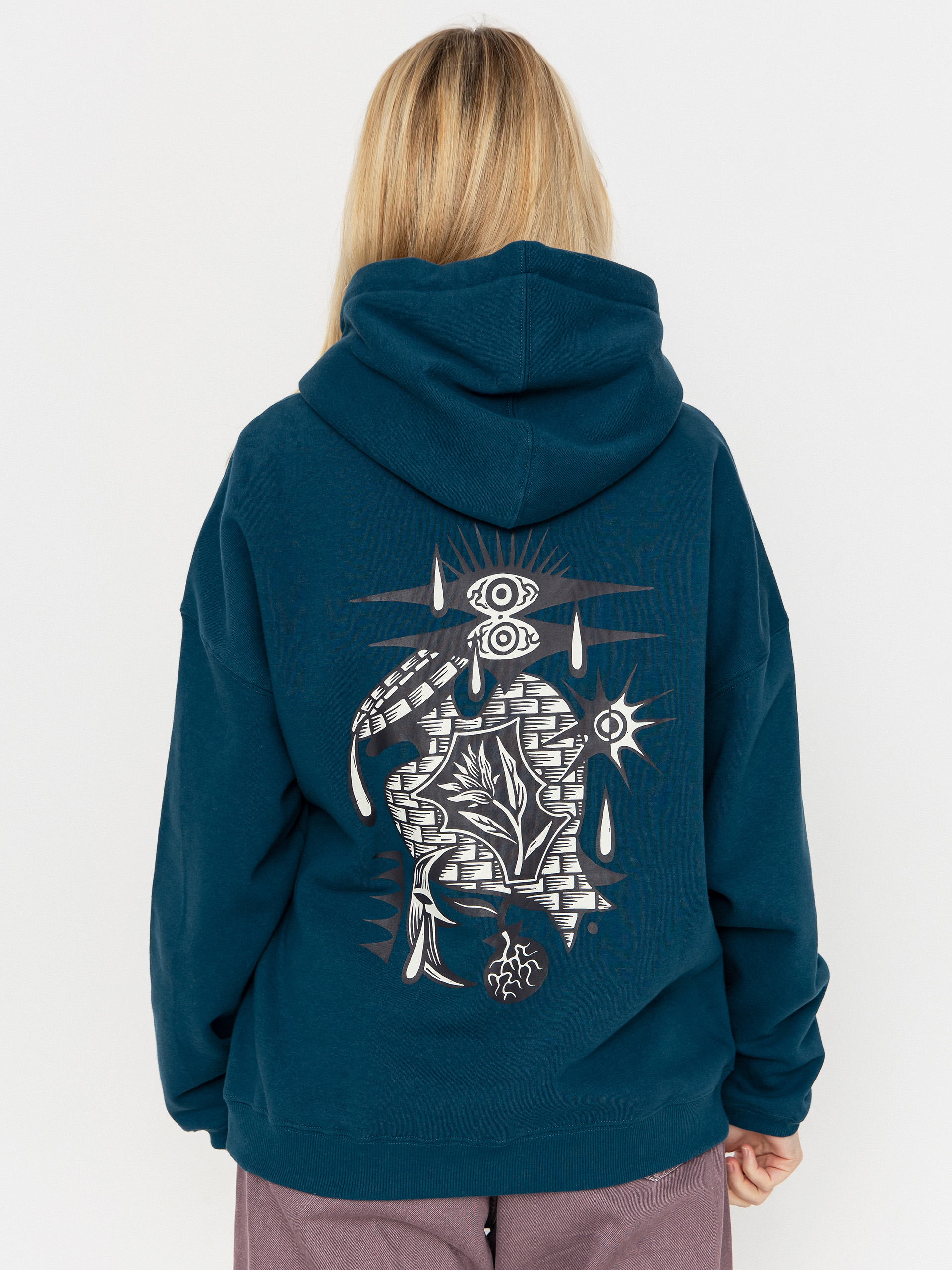 Суитшърт с качулка Volcom Fa Vaderetro HD Wmn (emerald green)