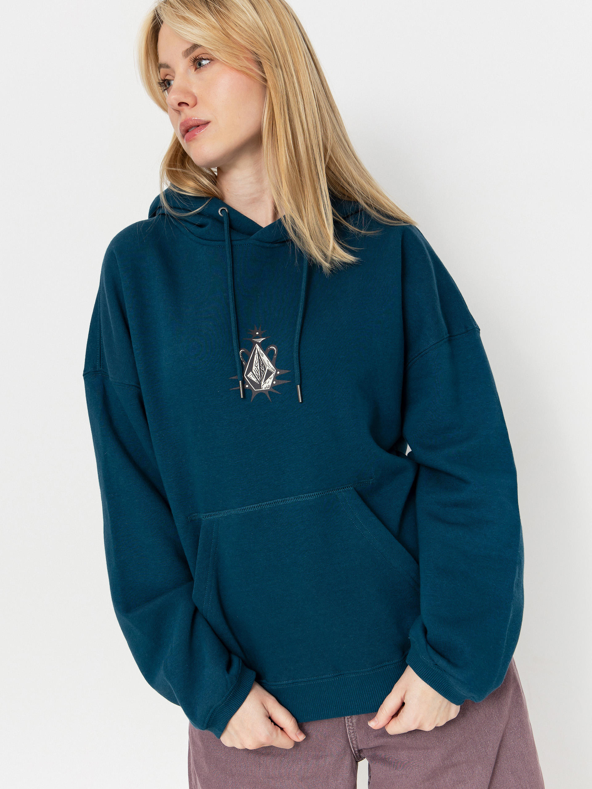 Суитшърт с качулка Volcom Fa Vaderetro HD Wmn (emerald green)