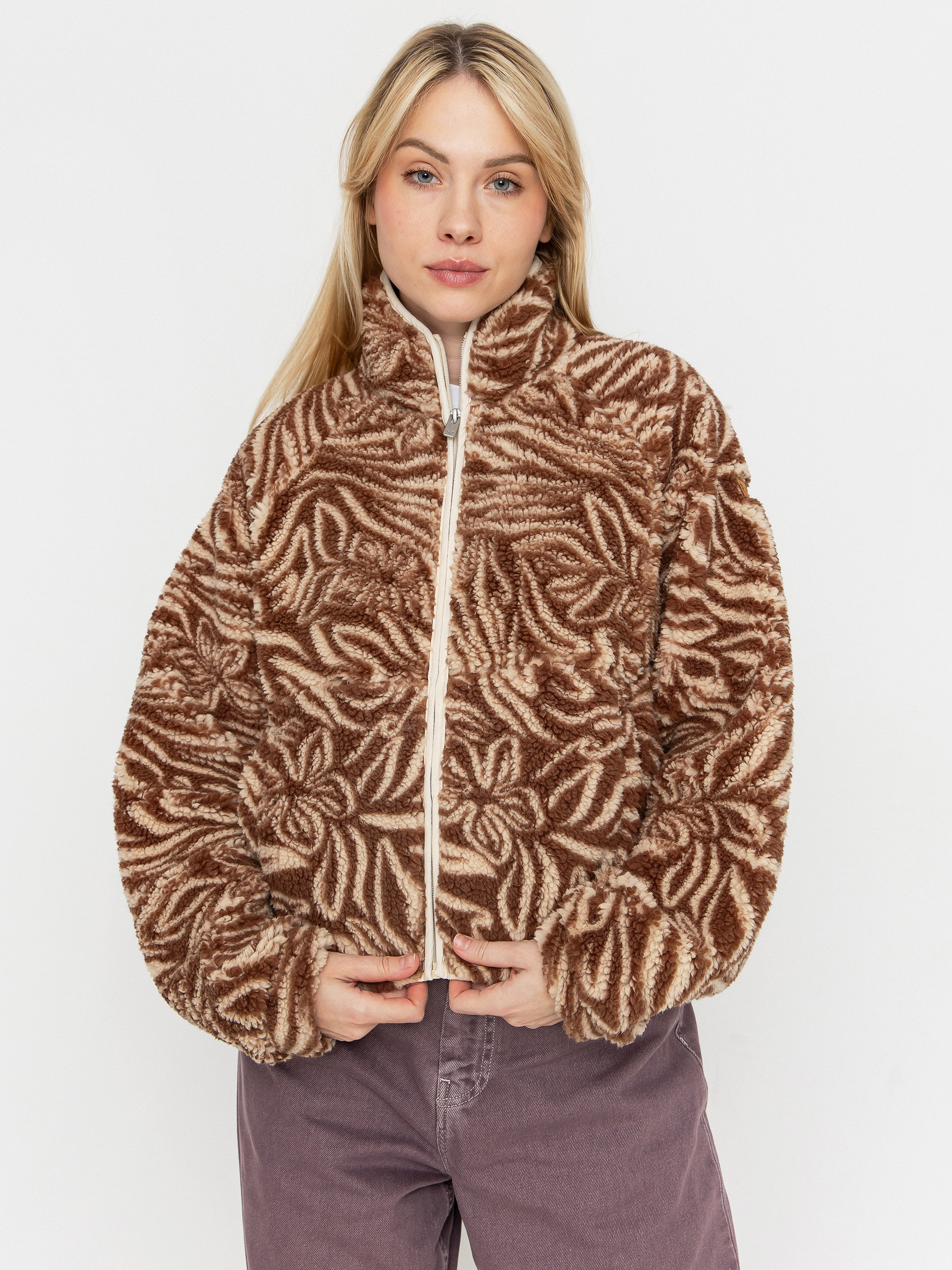 Поларени суитшърт Roxy Blurry Cloud Print Wmn (parchment animal floral big)