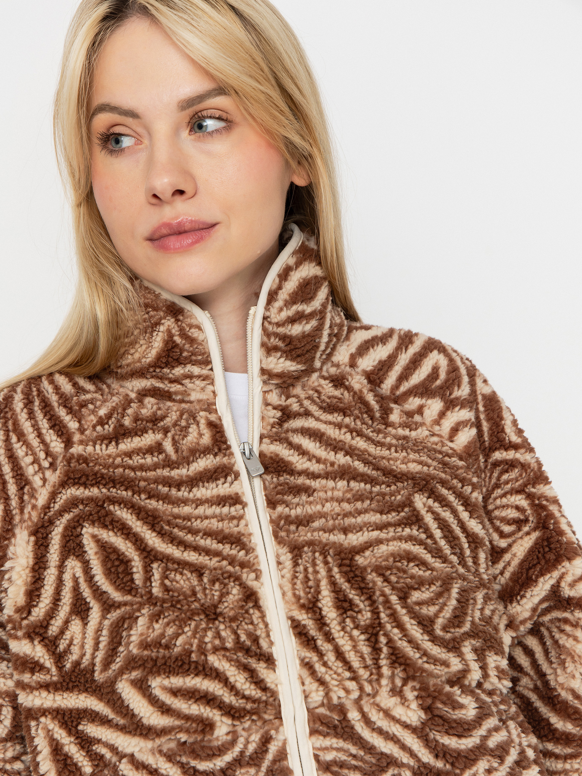 Дамски Поларени суитшърт Roxy Blurry Cloud Print (parchment animal floral big)